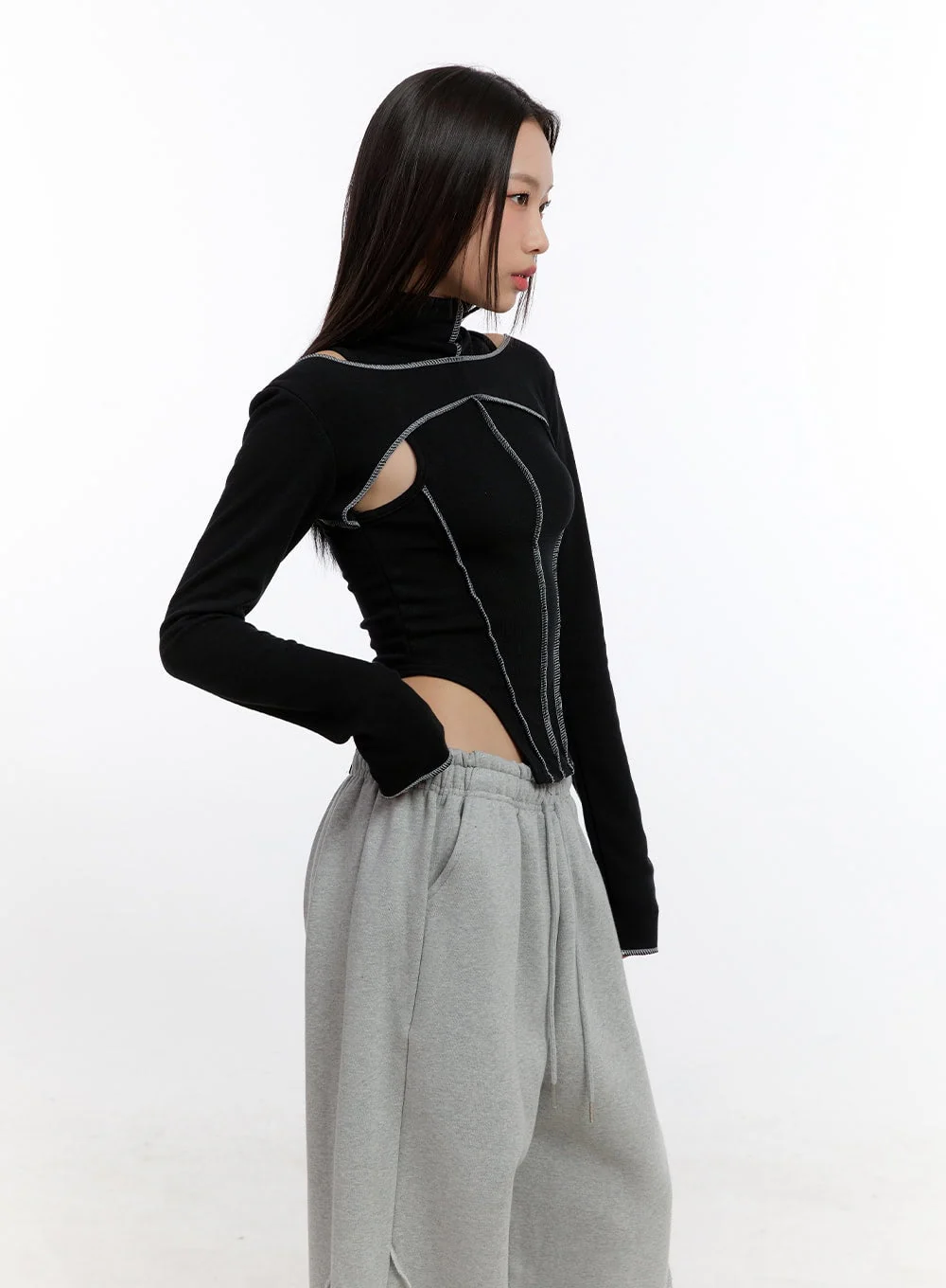 Stitched Chic Cut-Out Top CN421 - Image 5