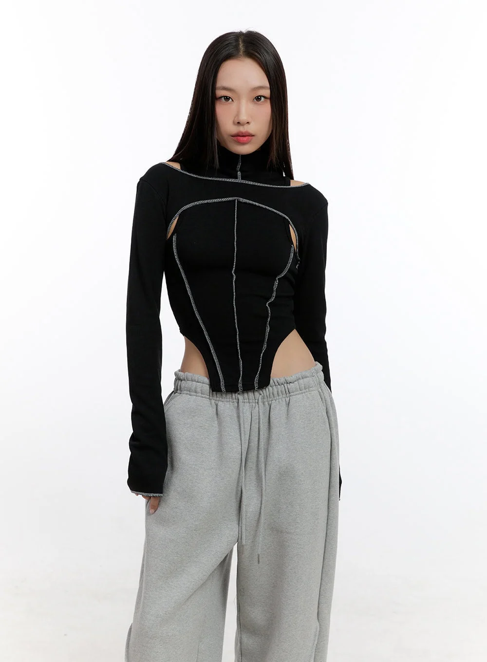 Stitched Chic Cut-Out Top CN421 - Image 7