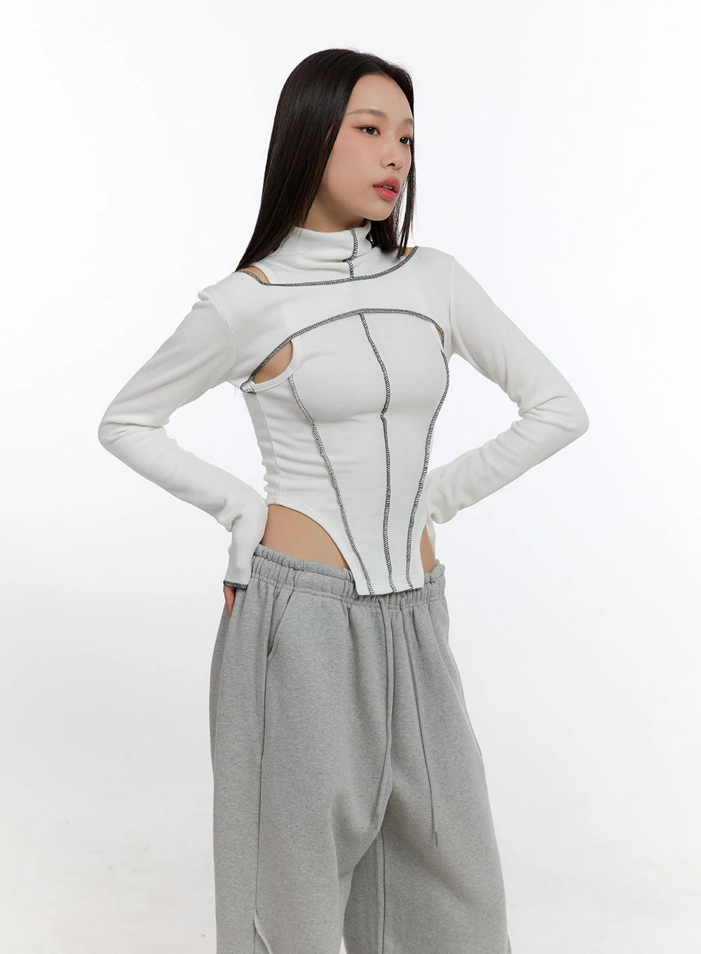 Stitched Chic Cut-Out Top CN421 - Image 8