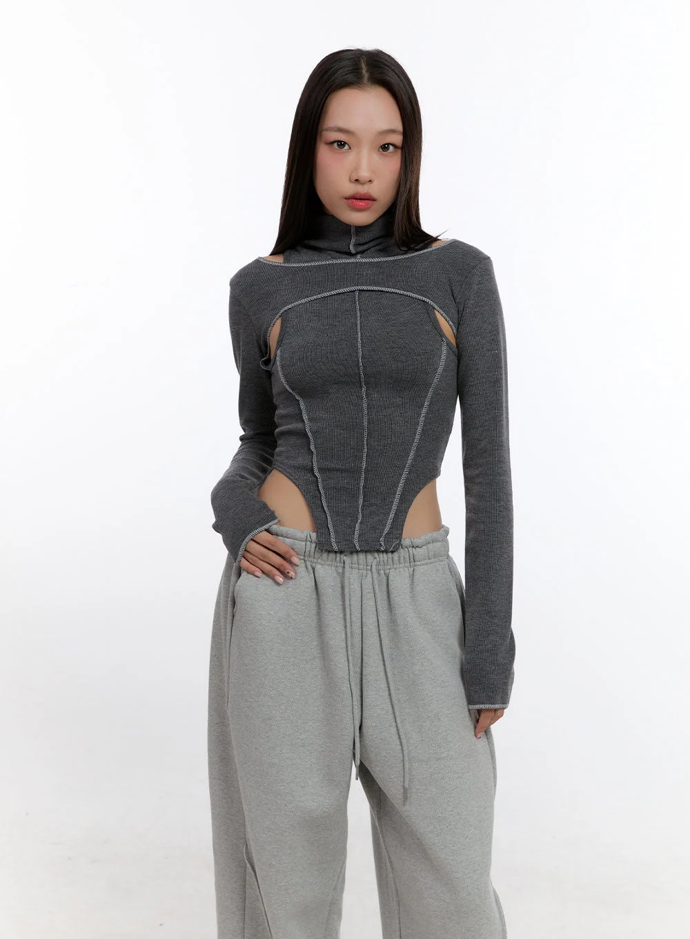 Stitched Chic Cut-Out Top CN421 - Image 9
