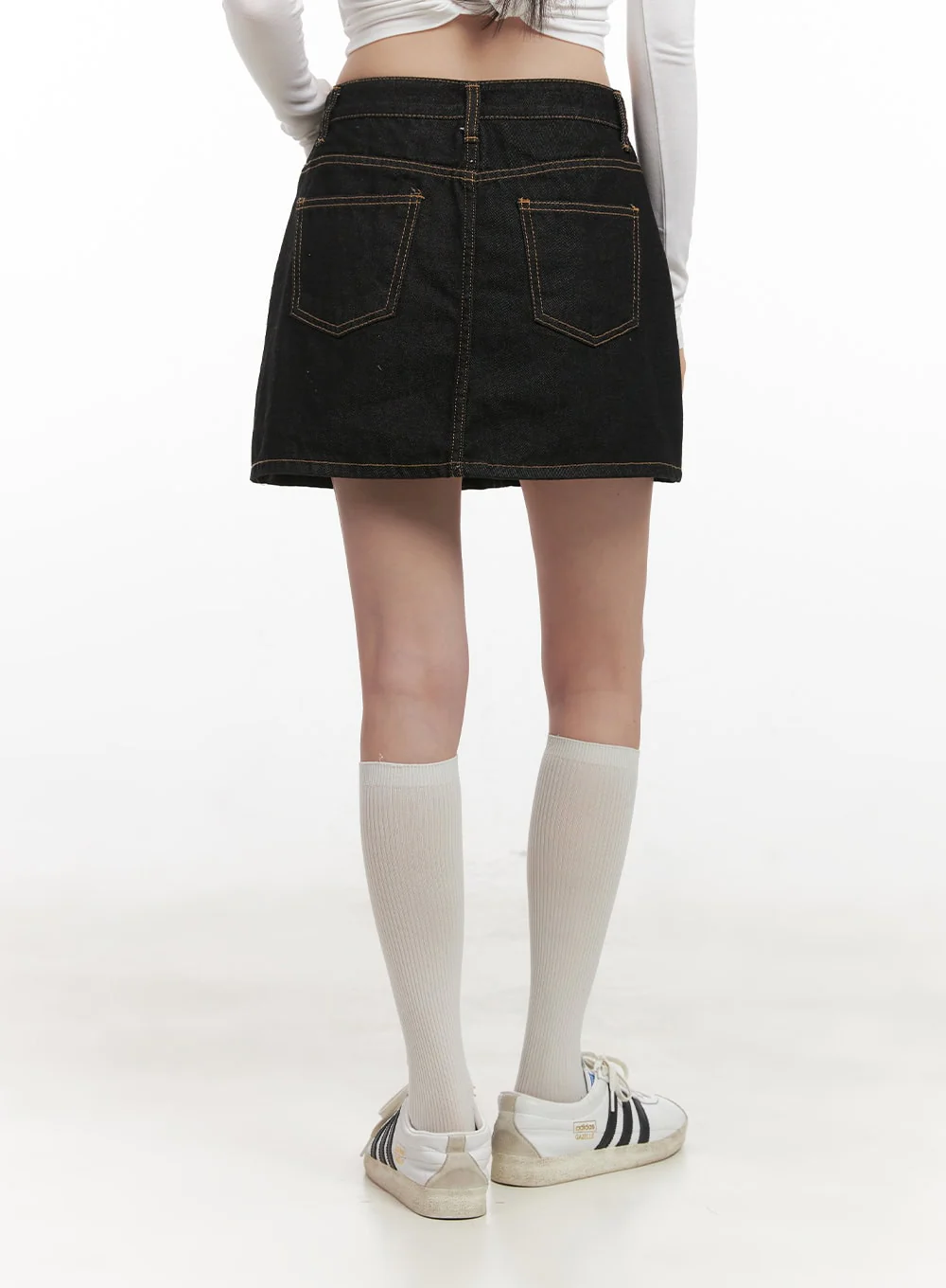 Stitched Denim Mini Skirt CJ524 - Image 5