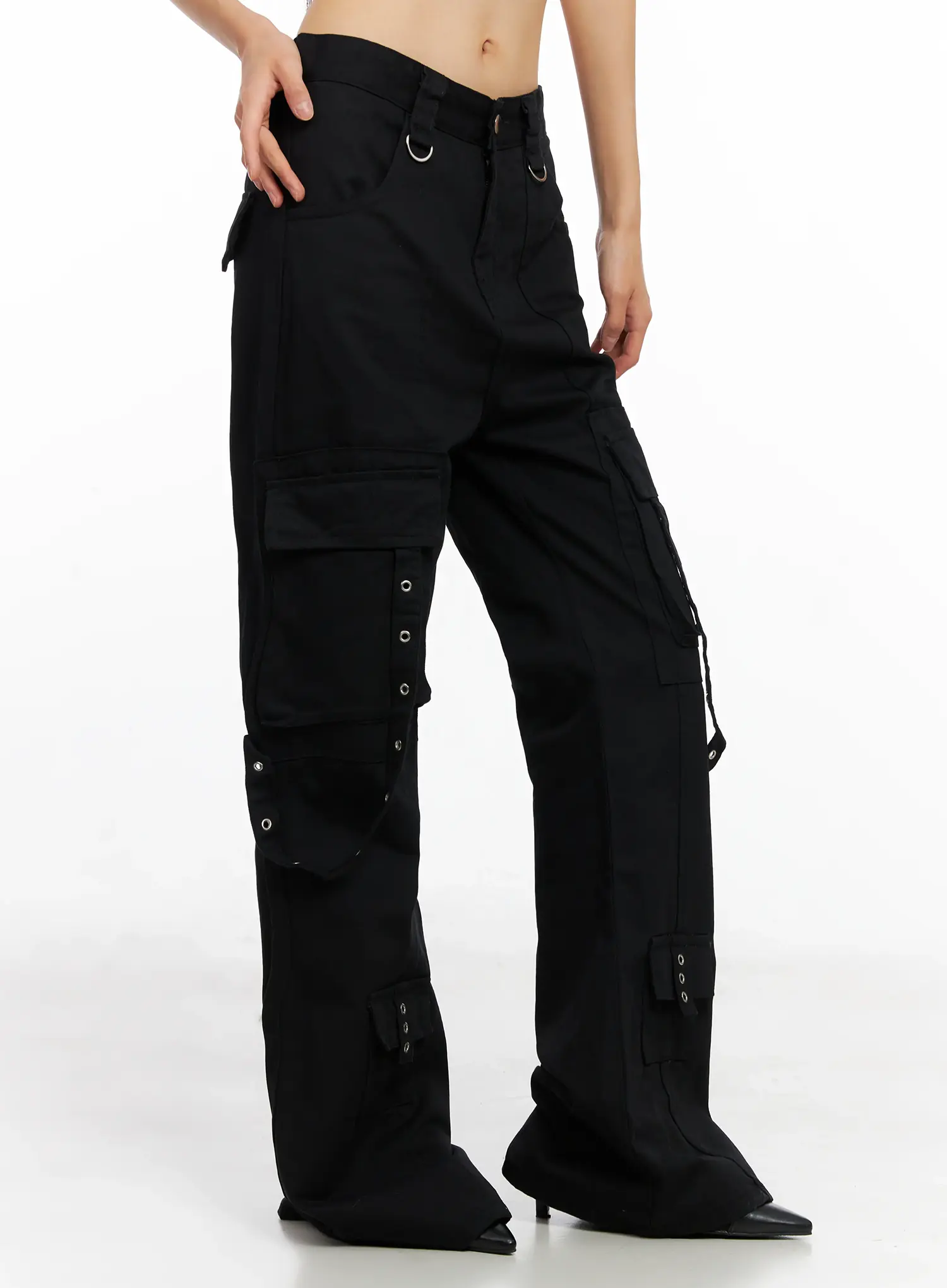Strap Utility Flare Trousers CO528 - Image 5