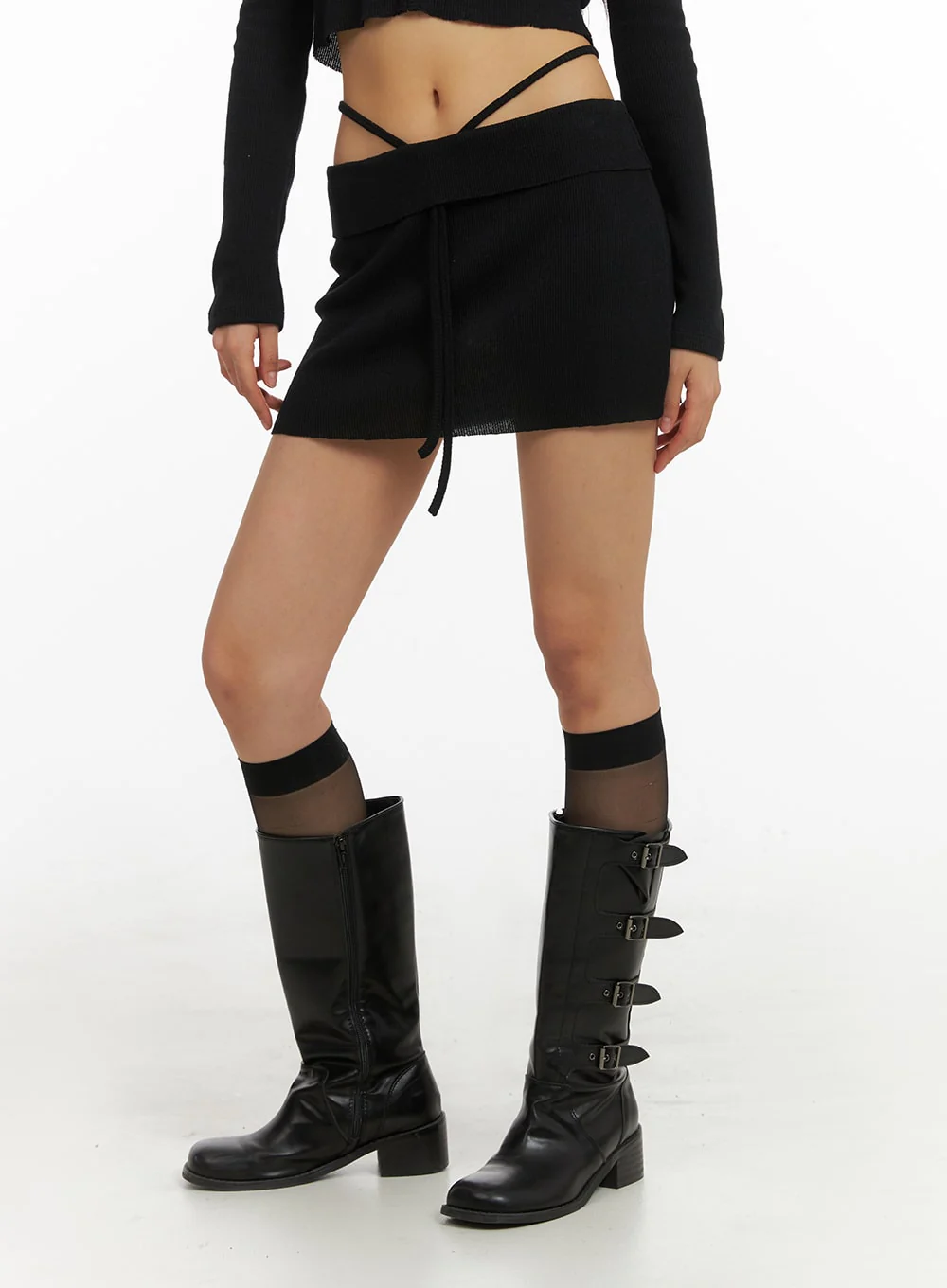 Strap Waist Sheer Mini Skirt IA417 - Image 5