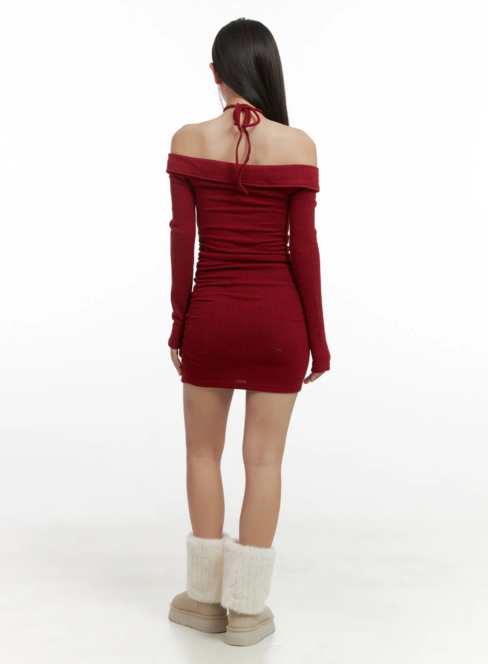 Strappy Long Sleeve Mini Dress CN413 - Image 5
