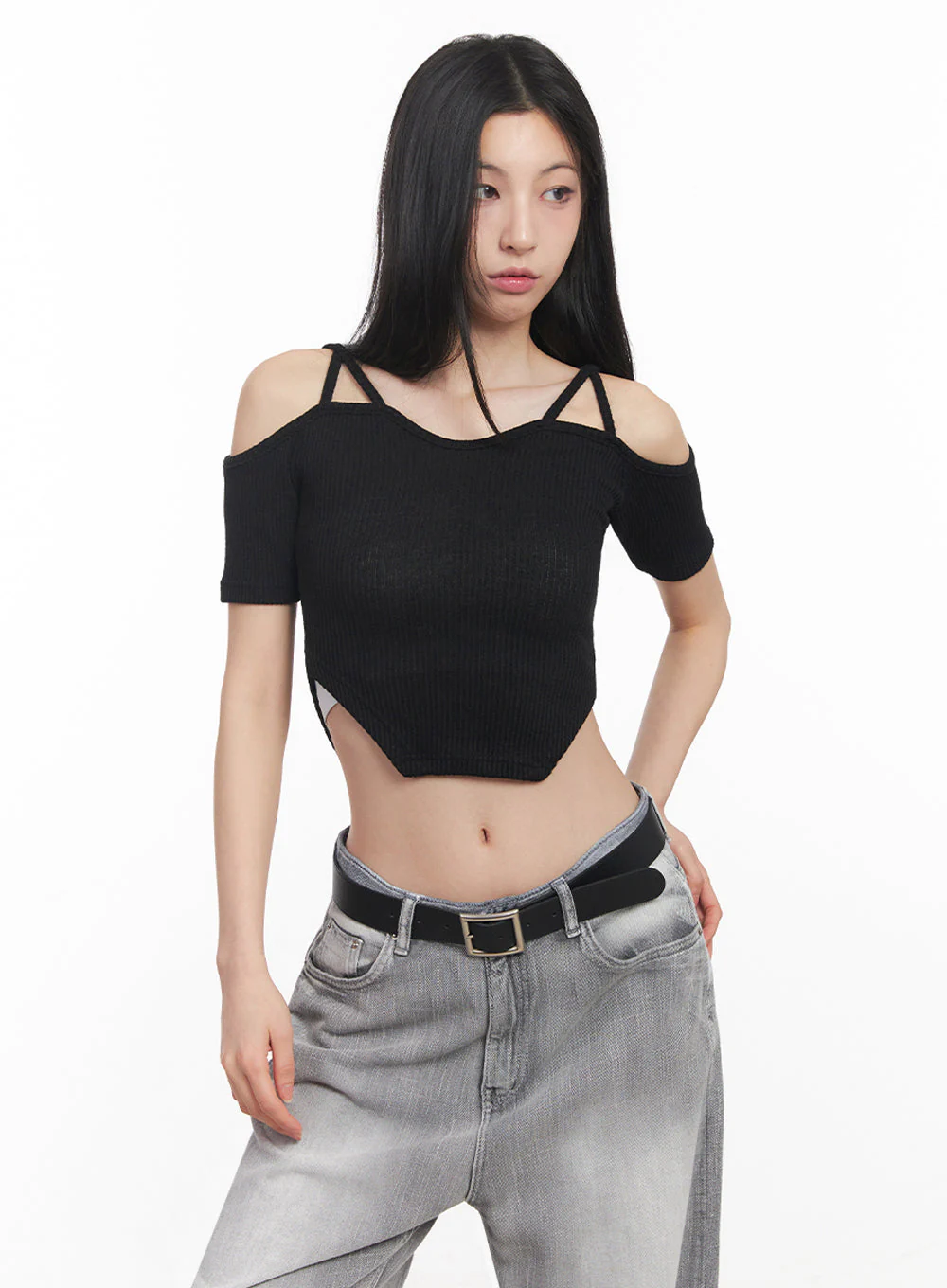 Strappy Off-Shoulder Crop Top IY516 - Image 13