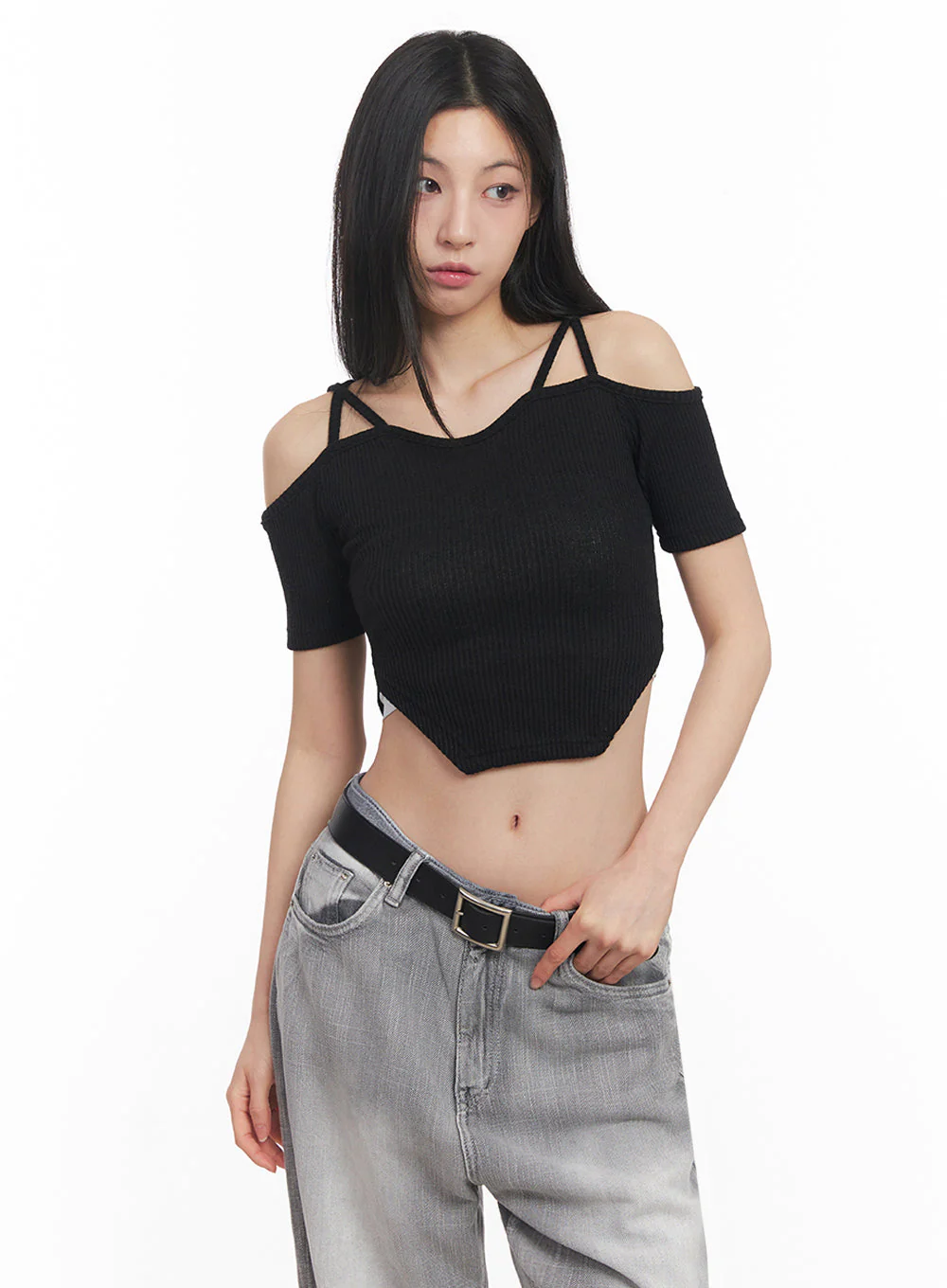 Strappy Off-Shoulder Crop Top IY516 - Image 7
