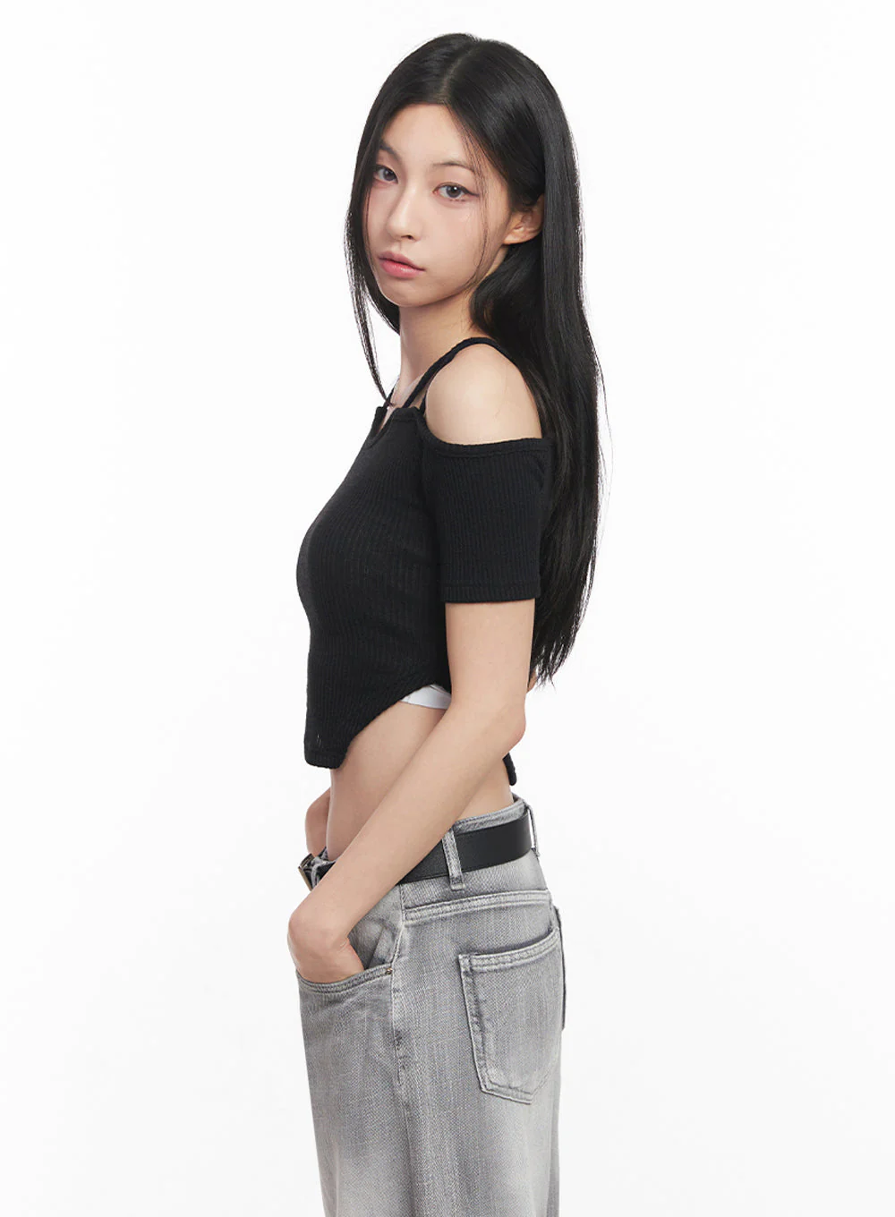 Strappy Off-Shoulder Crop Top IY516 - Image 8