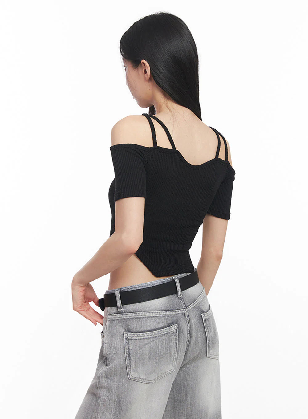 Strappy Off-Shoulder Crop Top IY516 - Image 9