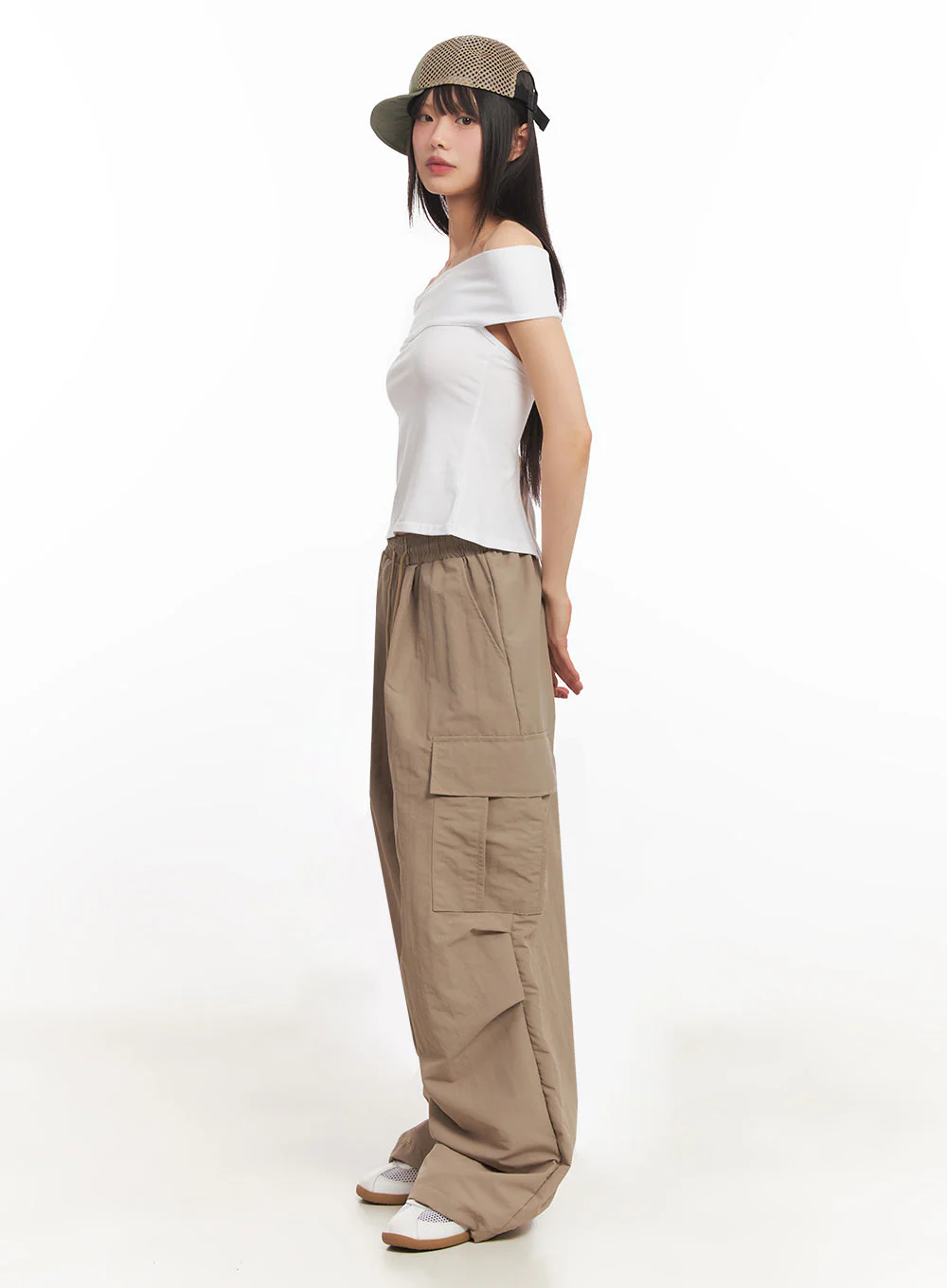 String Cut-Out Off-Shoulder Crop Top IY502 - Image 12