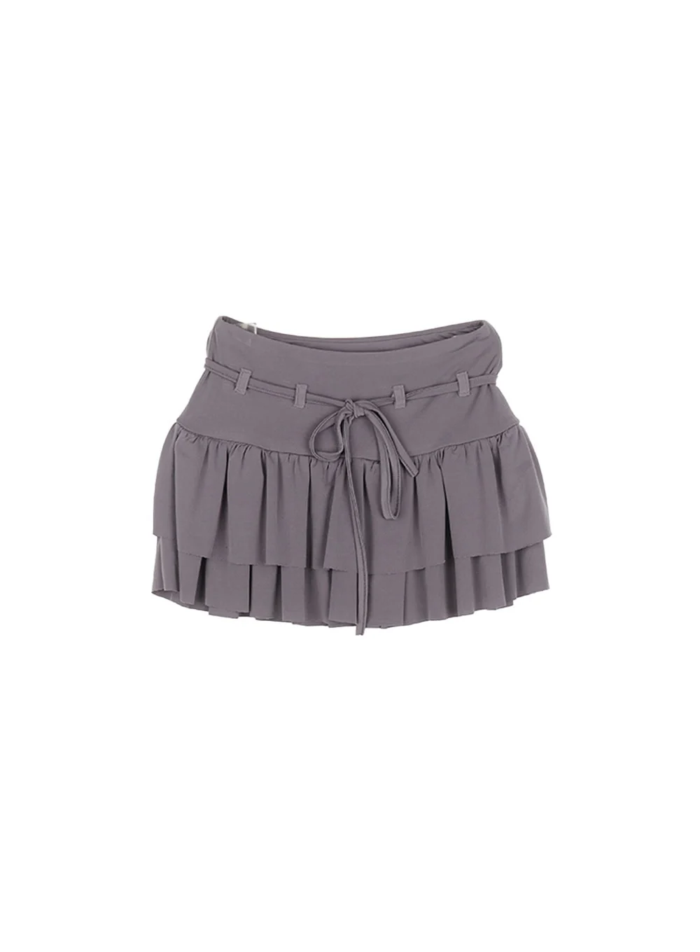 String Ribbon Ruffle Mini Skirt CA522 - Image 10