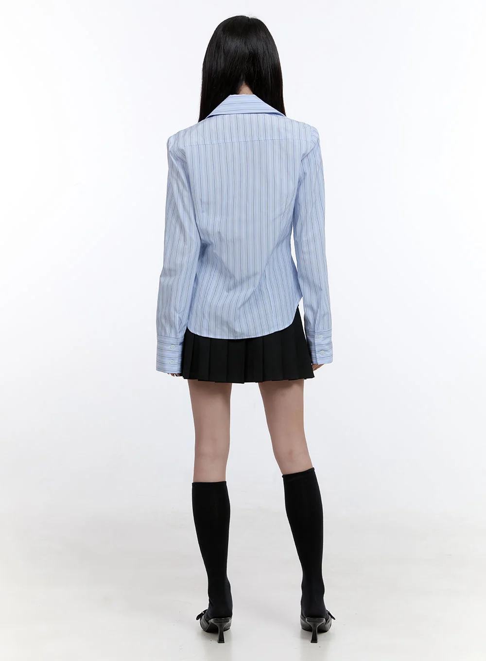 Stripe Button-Up Collared Shirt CO418 - Image 4