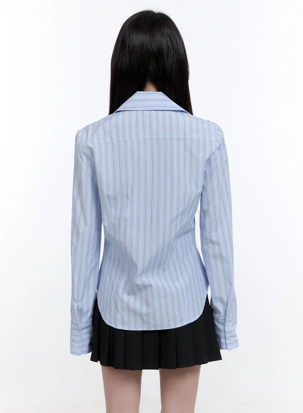 Stripe Button-Up Collared Shirt CO418 - Image 6