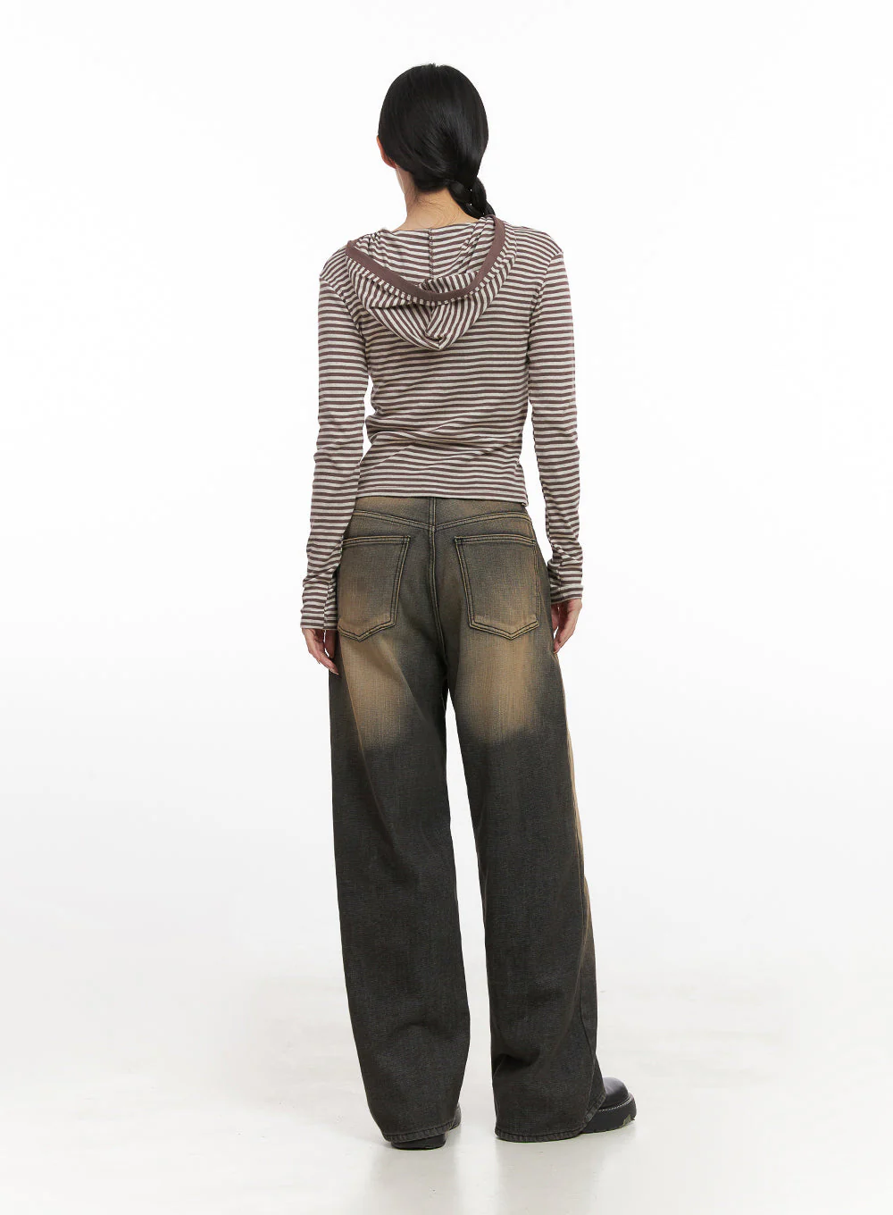 Stripe Hooded Crop Top CN428 - Image 4