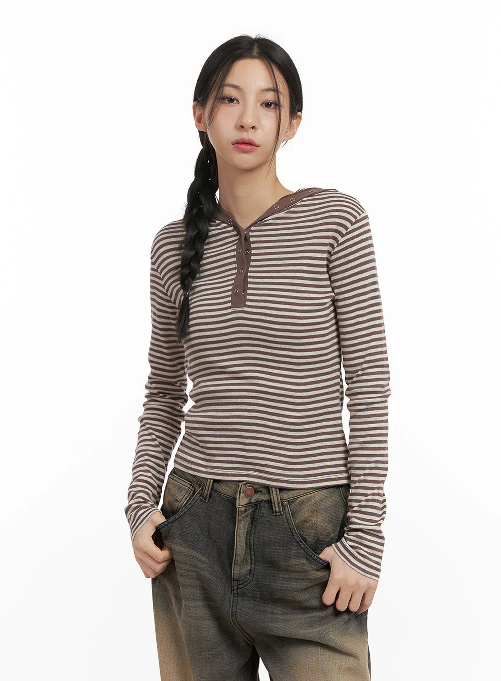 Stripe Hooded Crop Top CN428 - Image 8