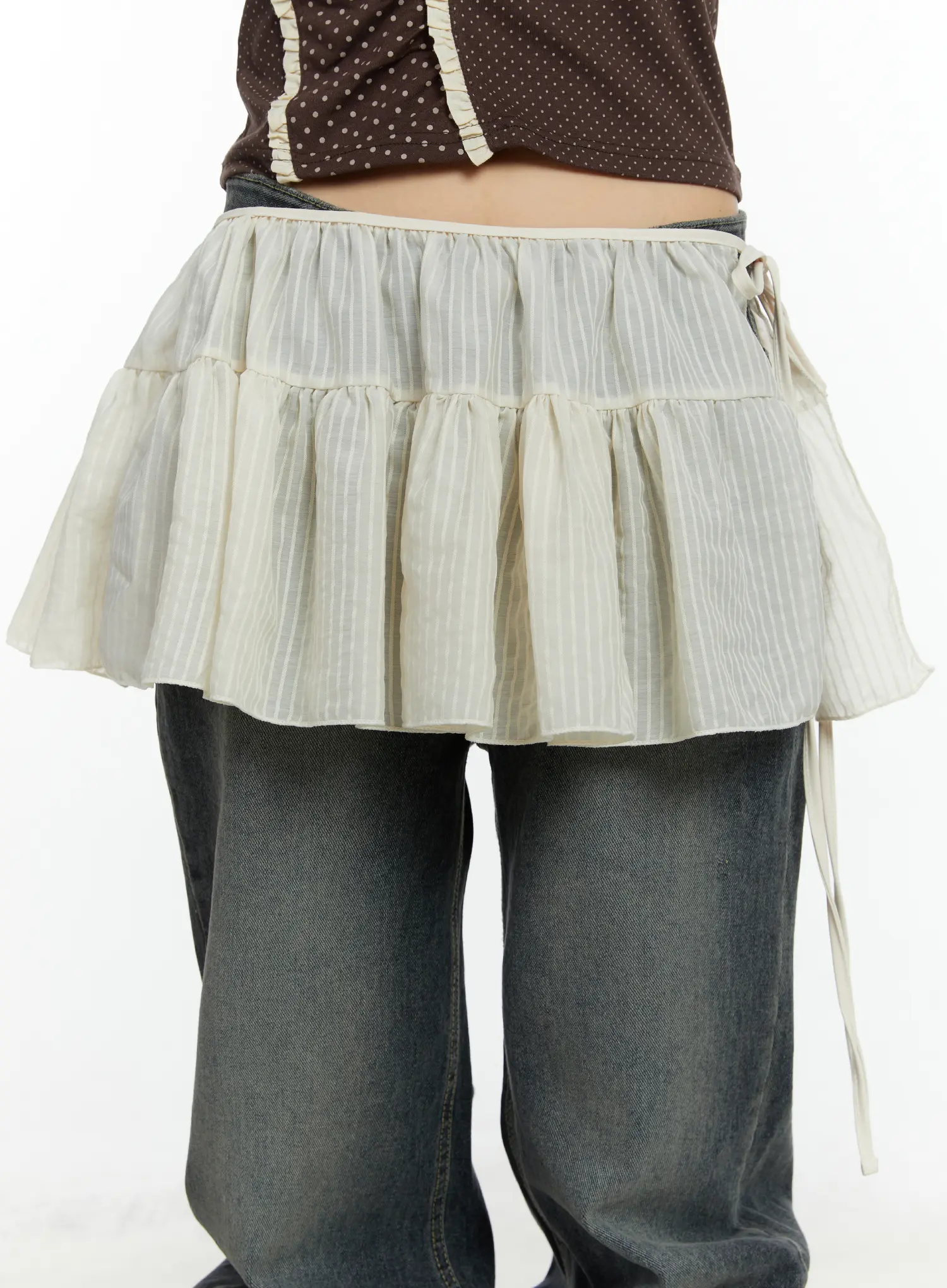 Stripe Mini Wrap Skirt CF509 - Image 7