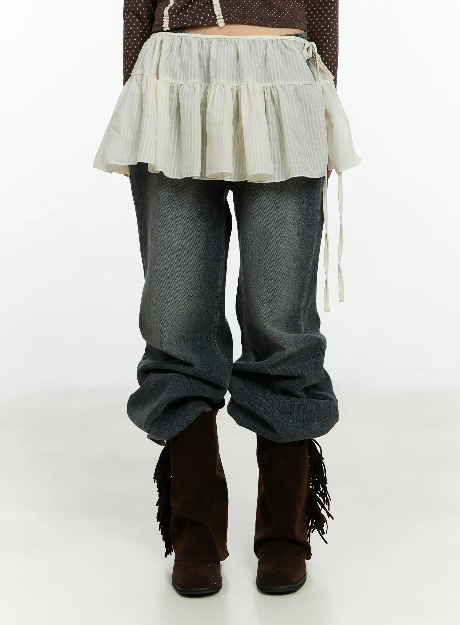 Stripe Mini Wrap Skirt CF509 - Image 9