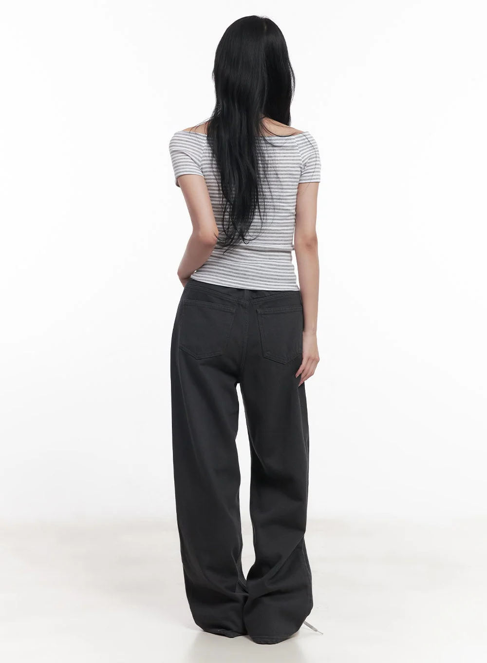 Stripe Off-Shoulder Top CY526 - Image 4
