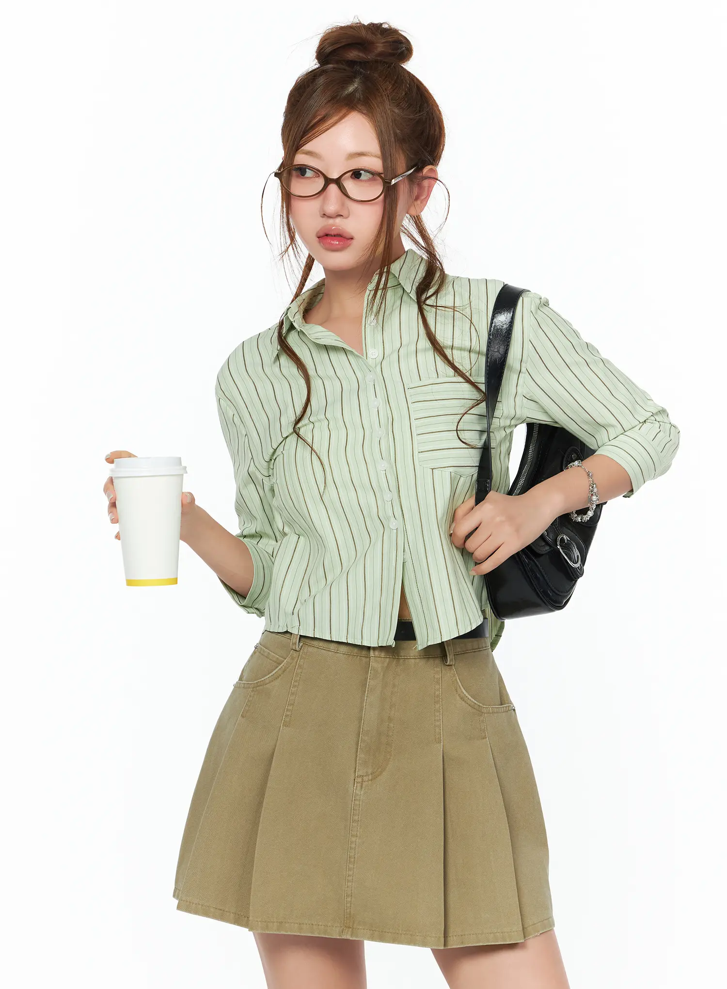 Striped 3/4 Sleeve Shirt CA514