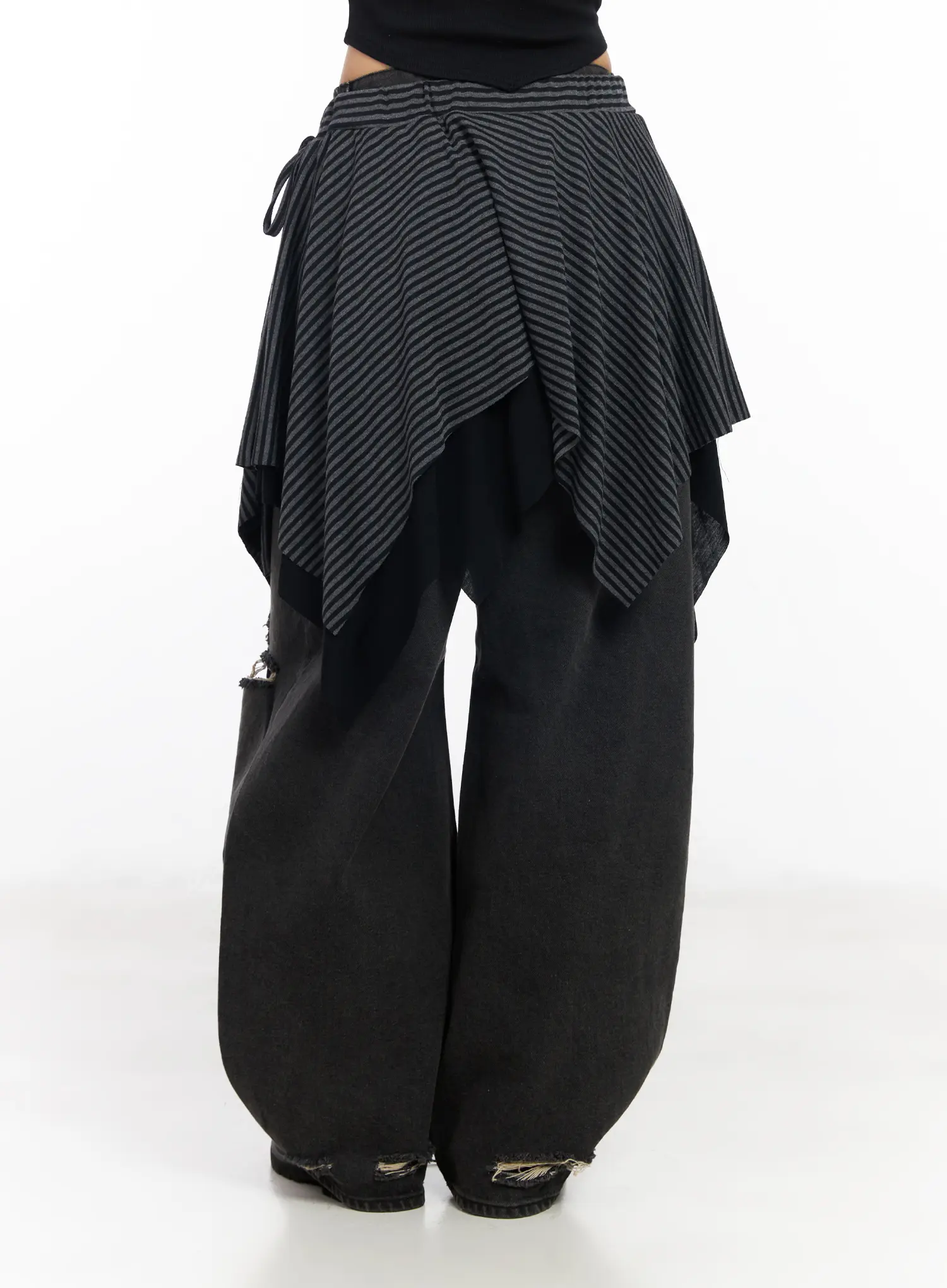 Striped Asymmetric Flare Skirt CF527 - Image 6