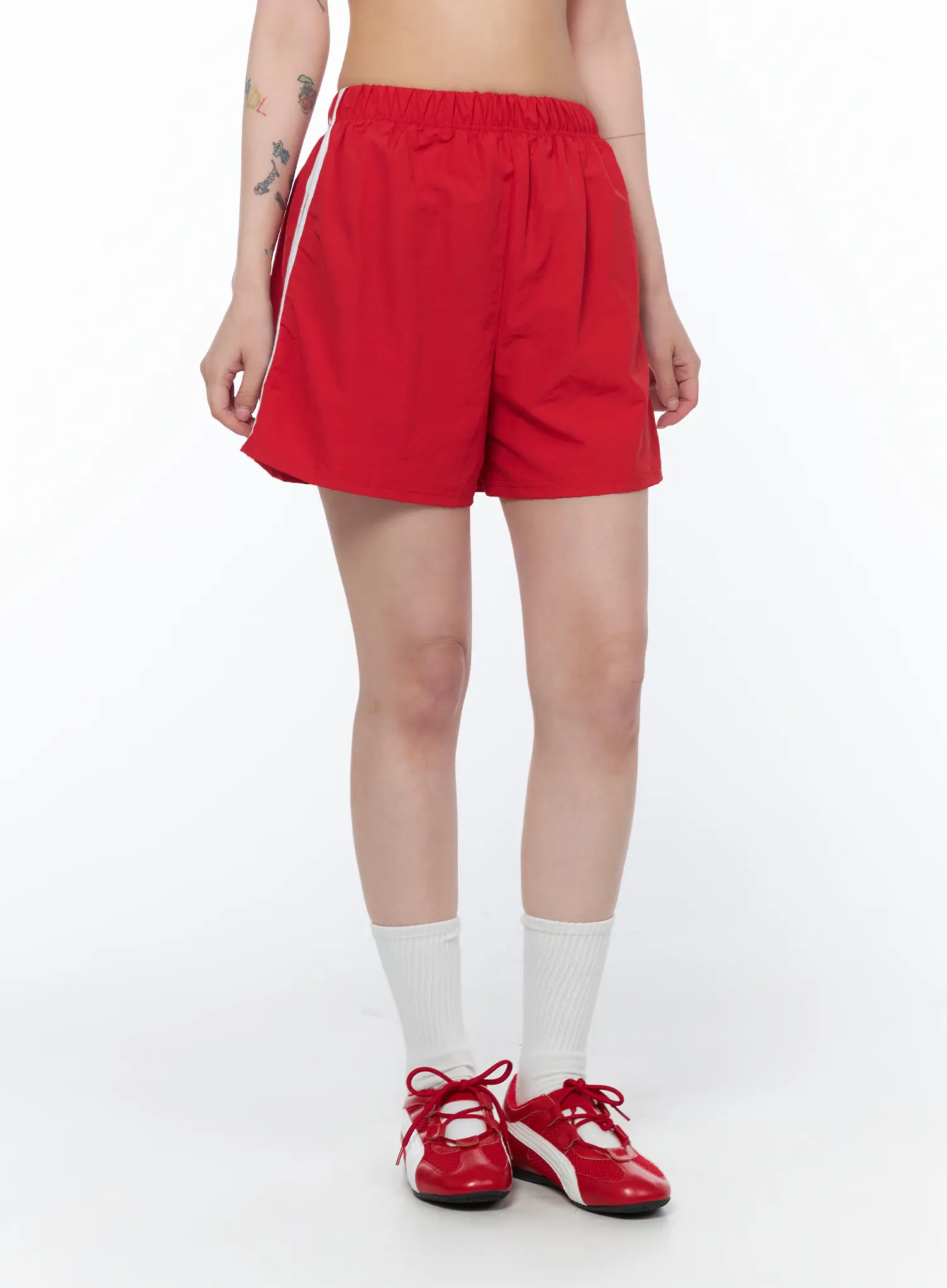 Striped Athletic Shorts CA524 - Image 2