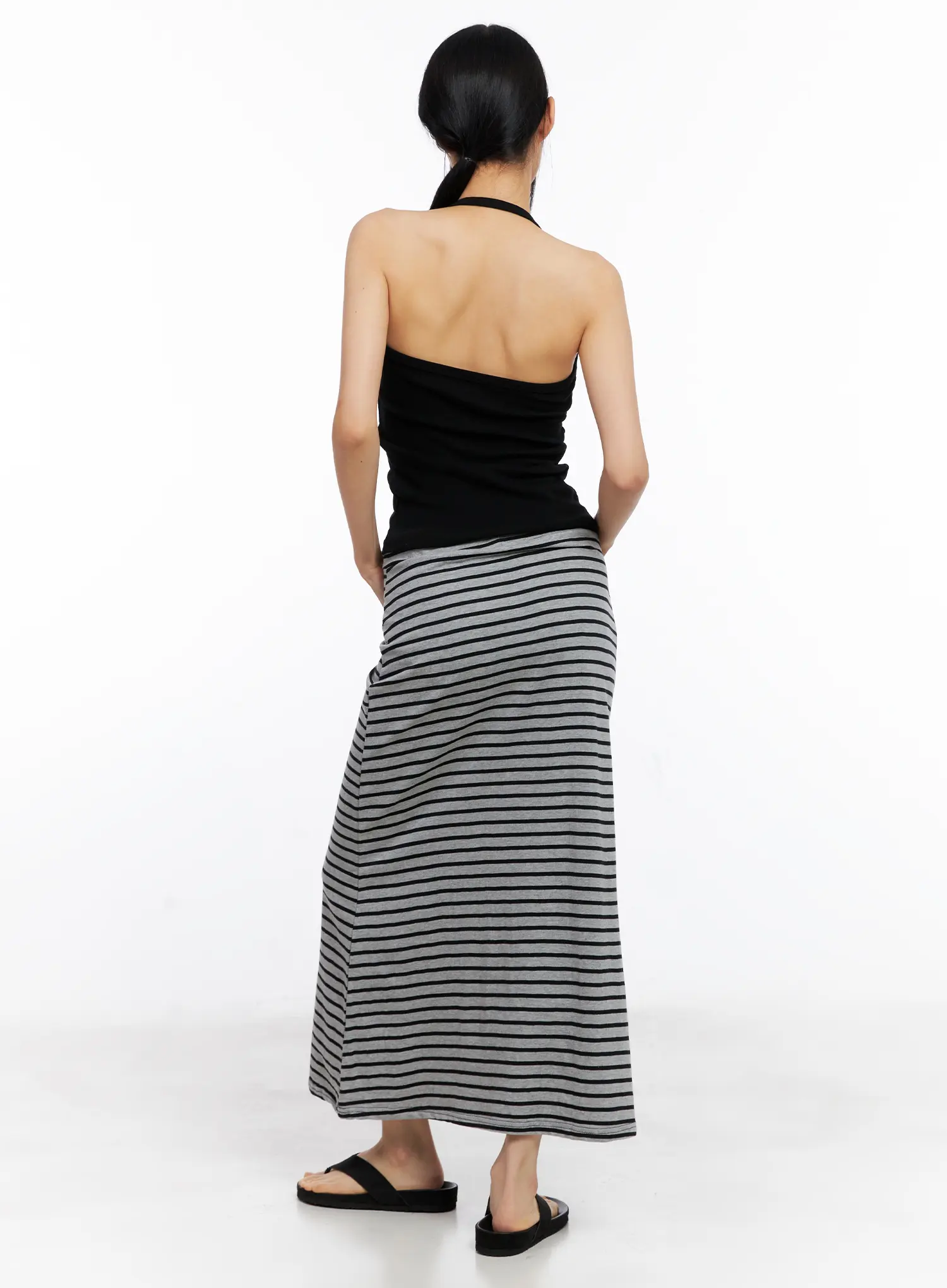 Striped Drawstring Maxi Skirt CL530 - Image 4
