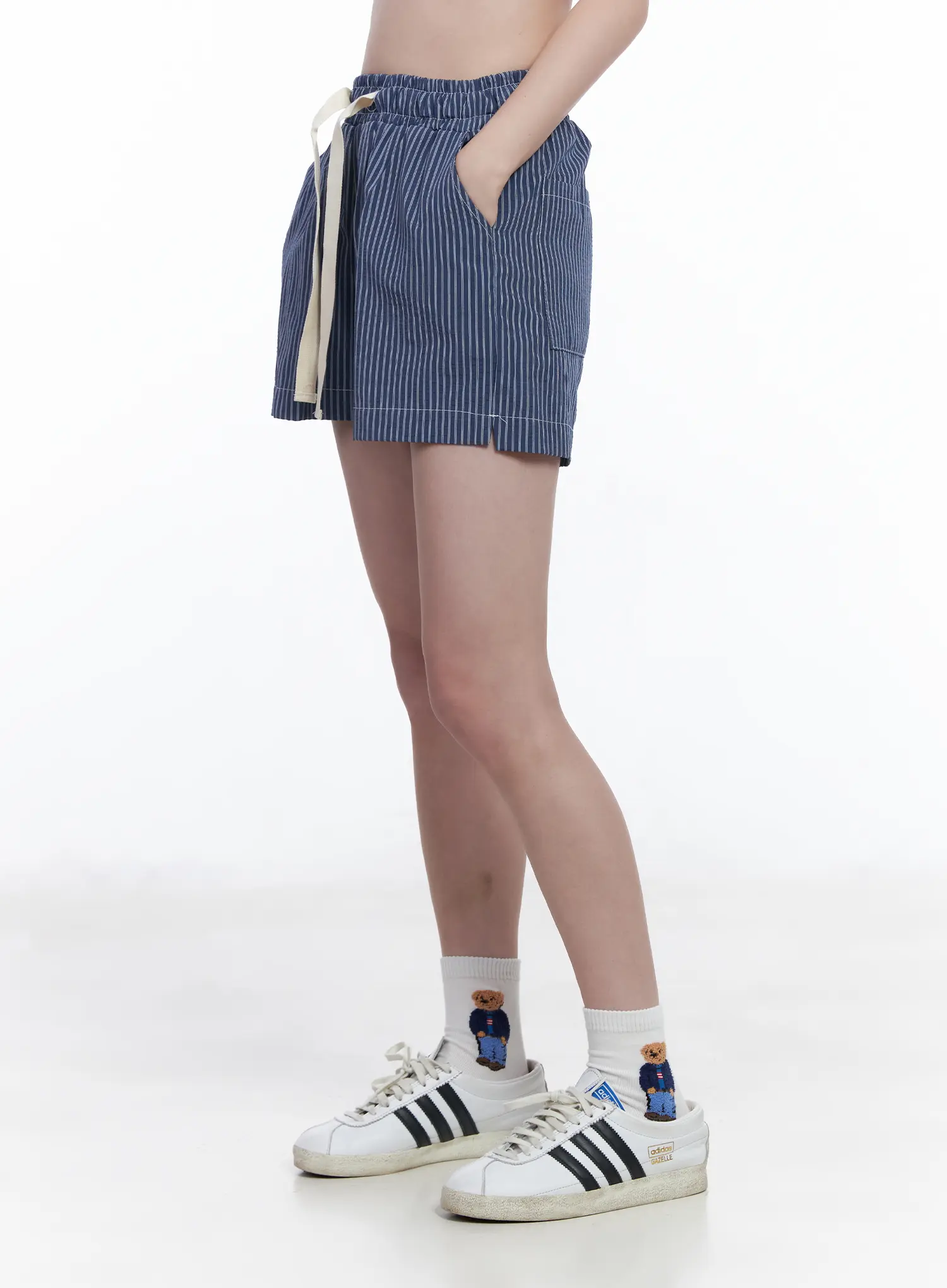 Striped Drawstring Shorts CA509 - Image 4