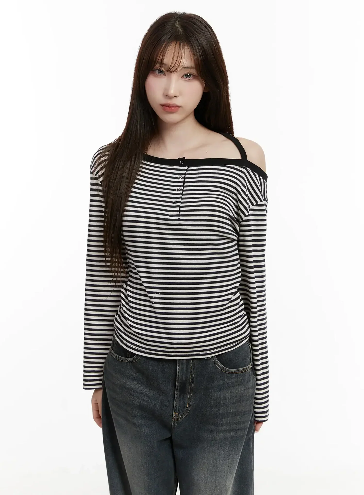 Striped Halter Neck Long Sleeve Top IJ521 - Image 13