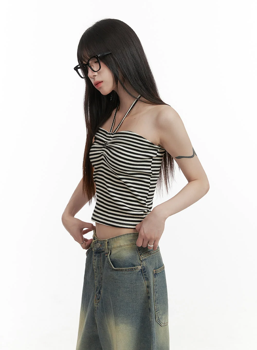 Striped Halter Top CY407 - Image 2
