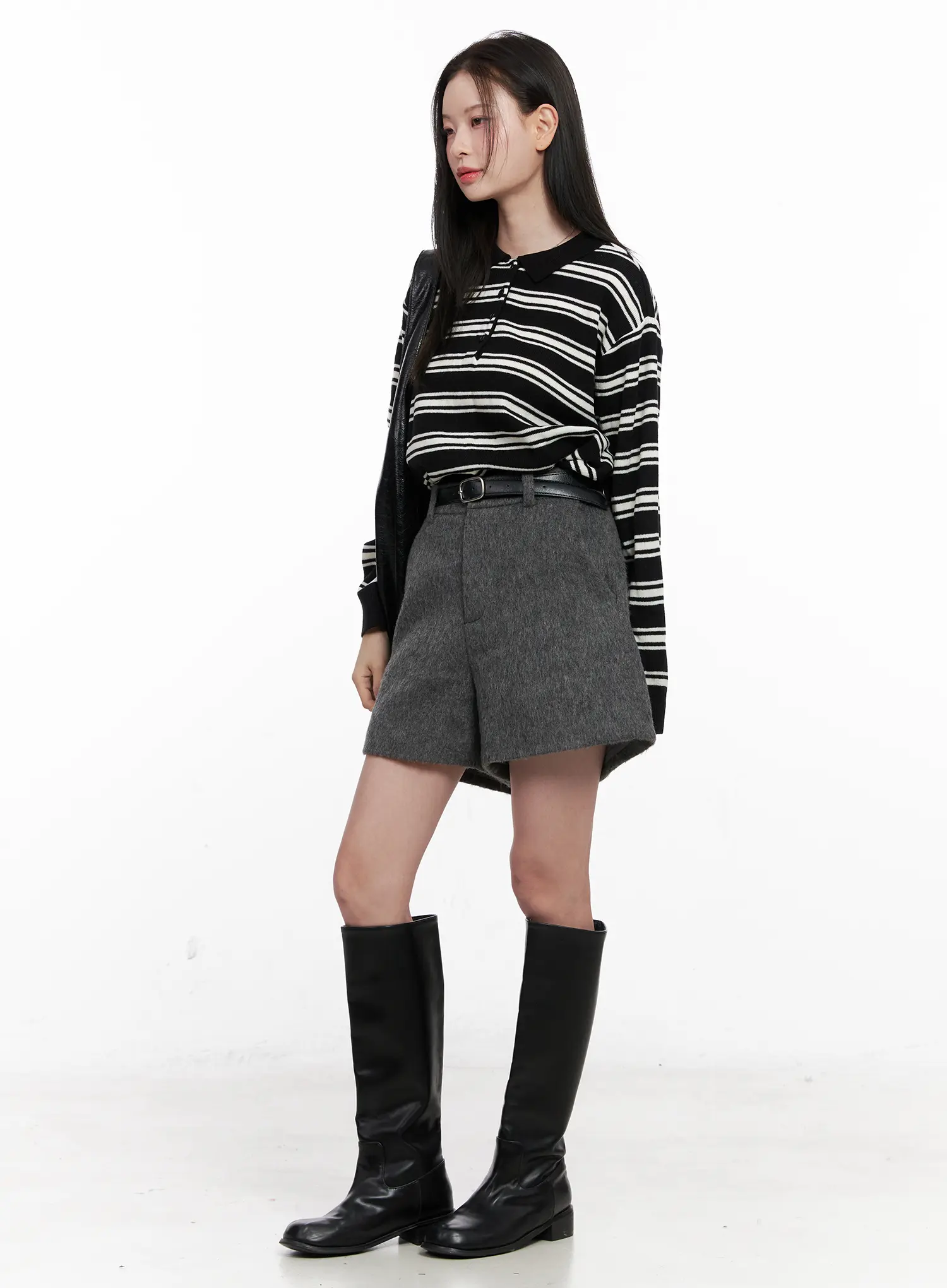 Striped Henley Neck Knit CN504 - Image 5