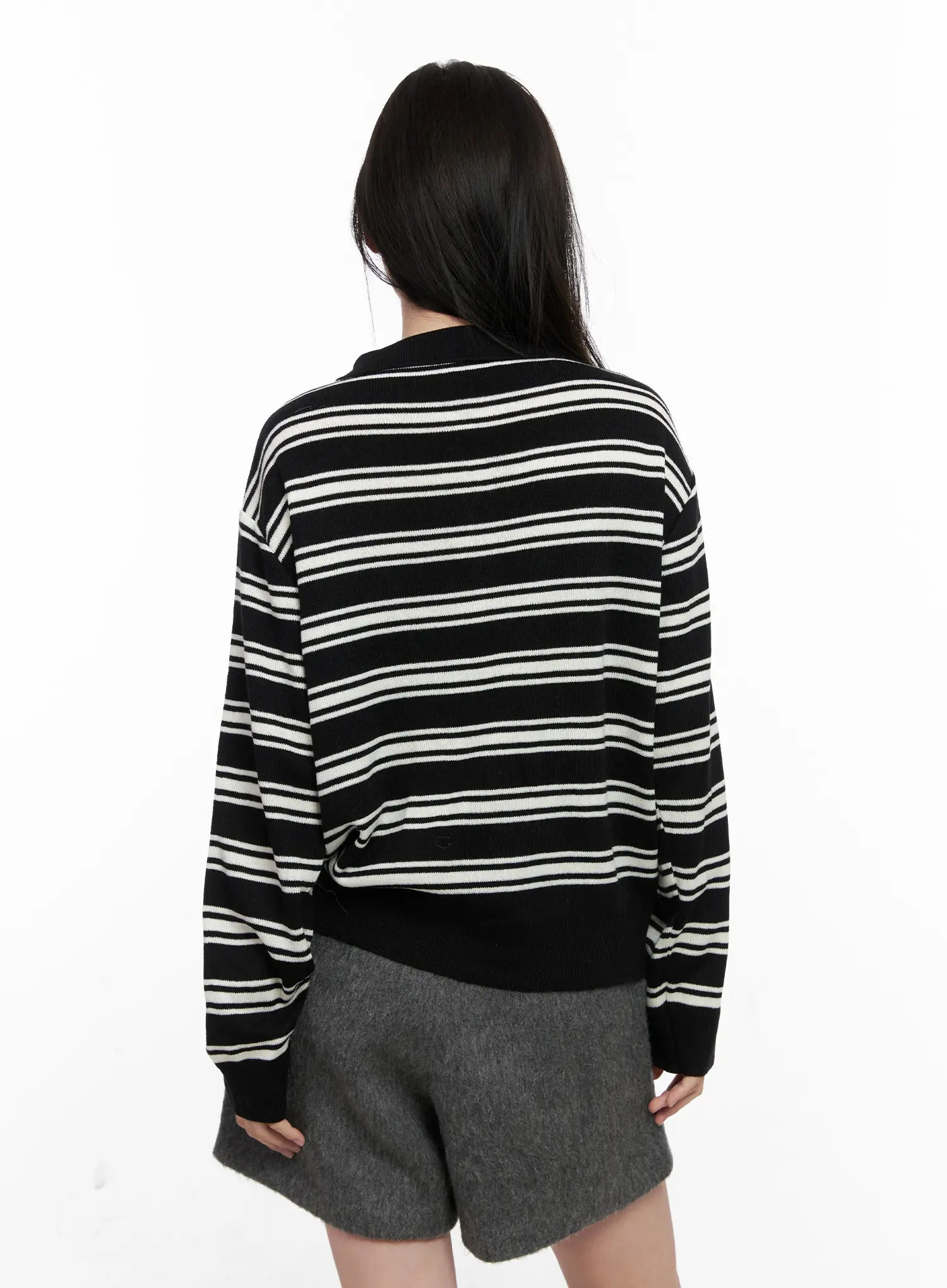 Striped Henley Neck Knit CN504 - Image 6