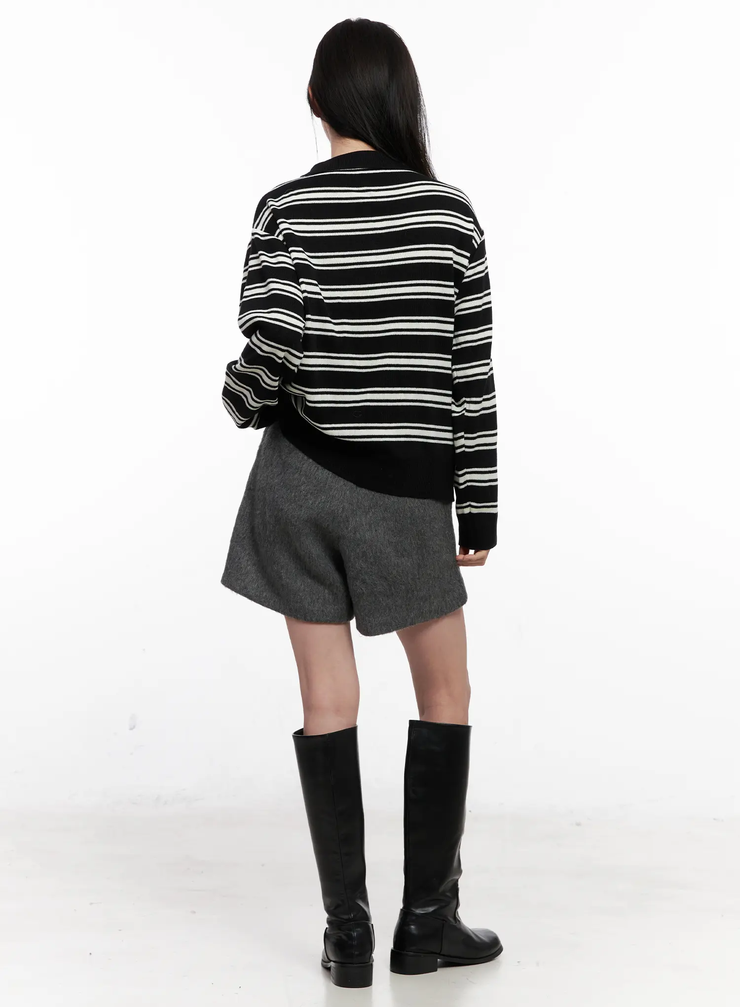 Striped Henley Neck Knit CN504 - Image 7
