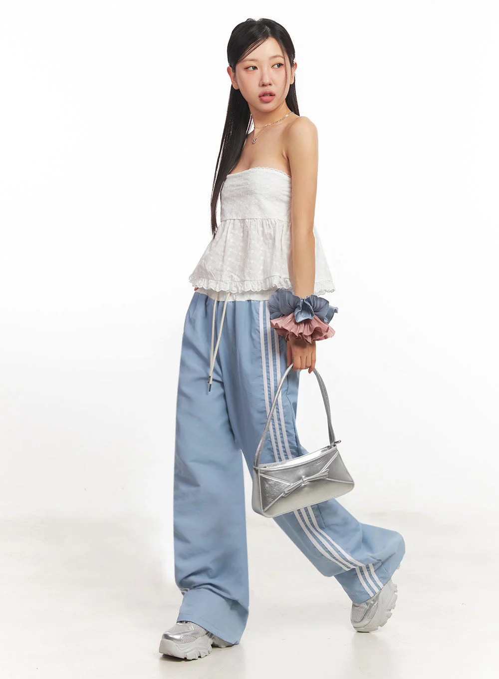 Striped Nylon Track Pants IA525 - Image 12