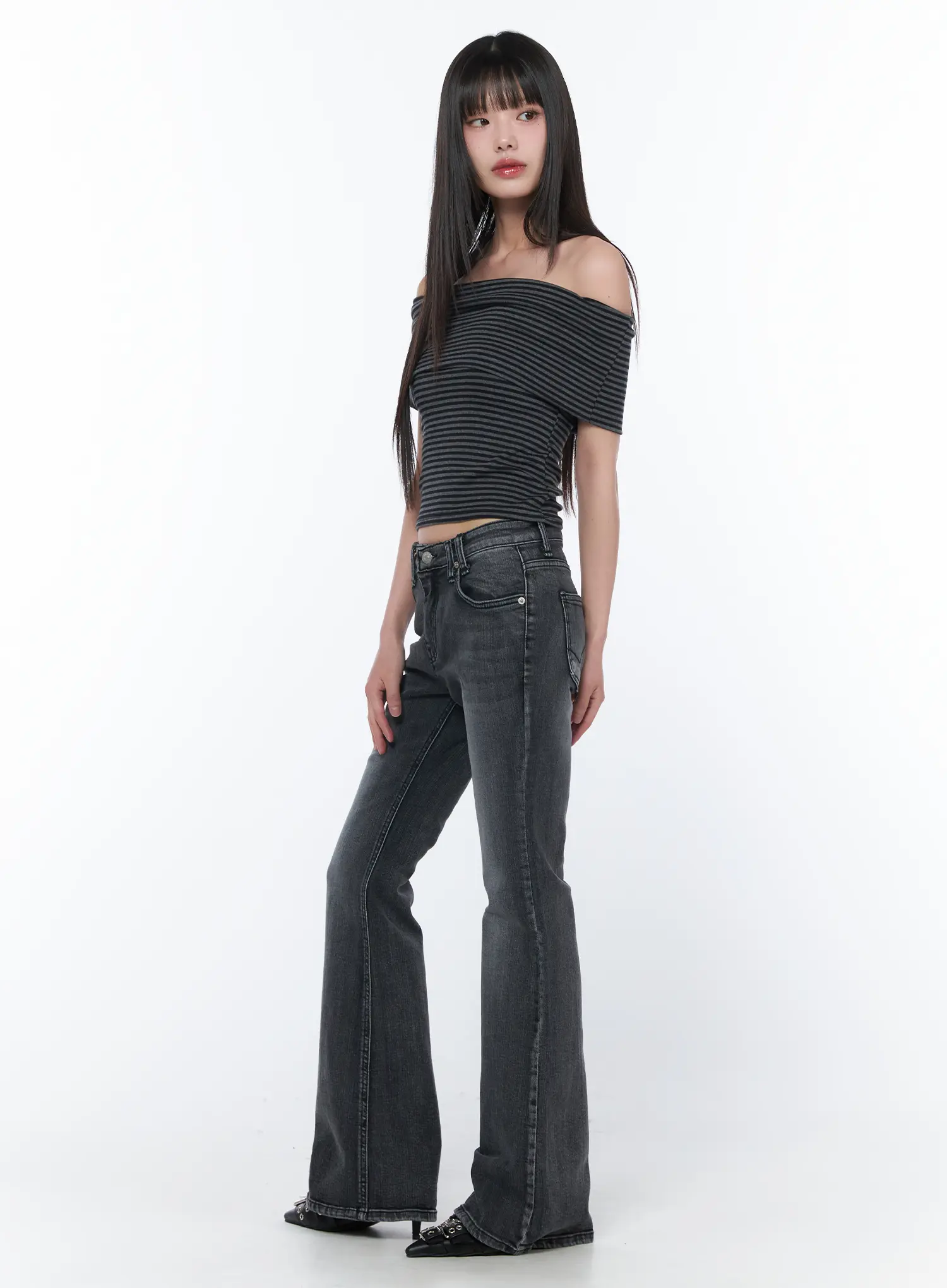 Striped Off-Shoulder Tee CA530 - Image 6
