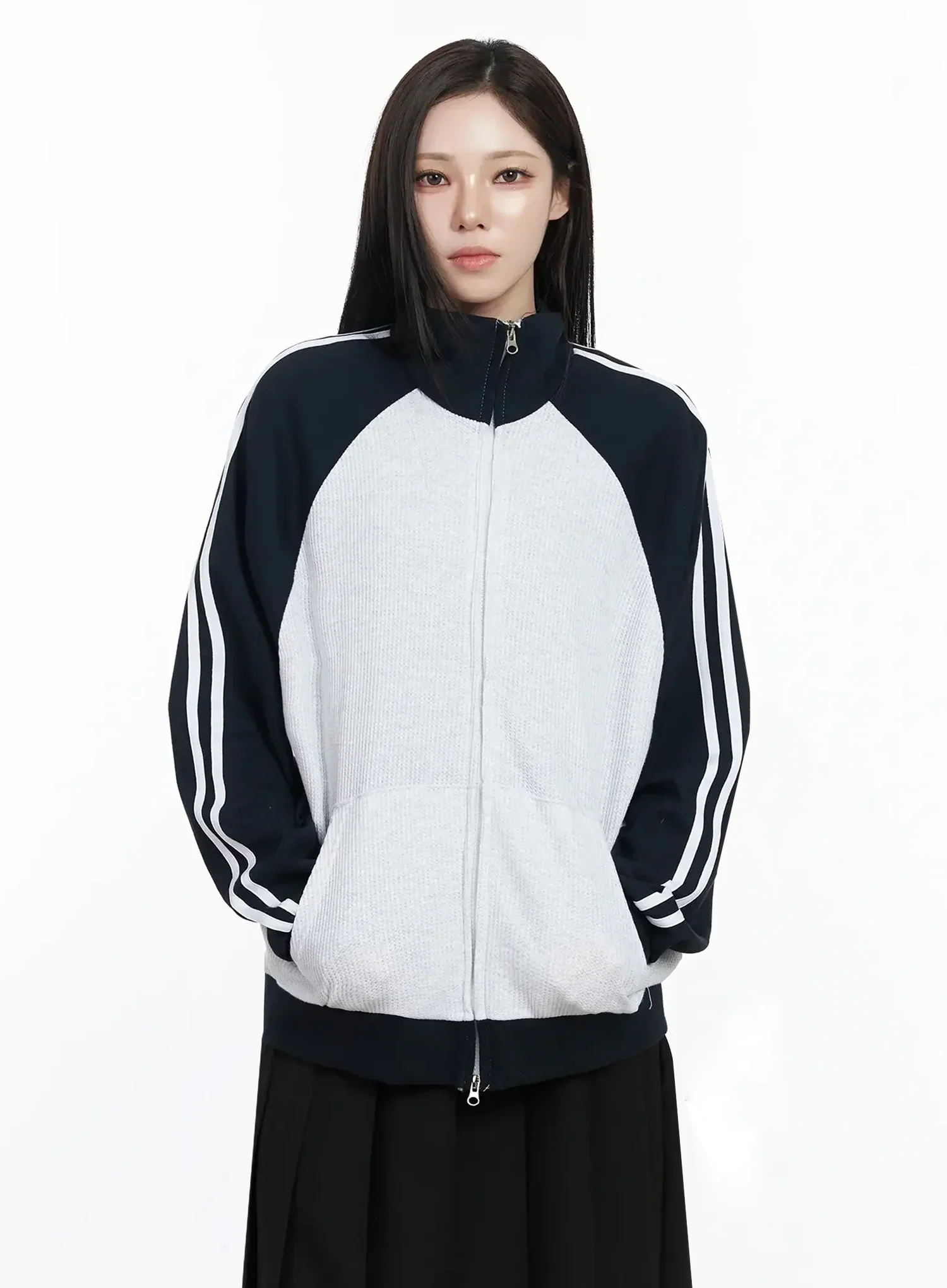 Striped Raglan Track Jacket IJ528 - Image 13