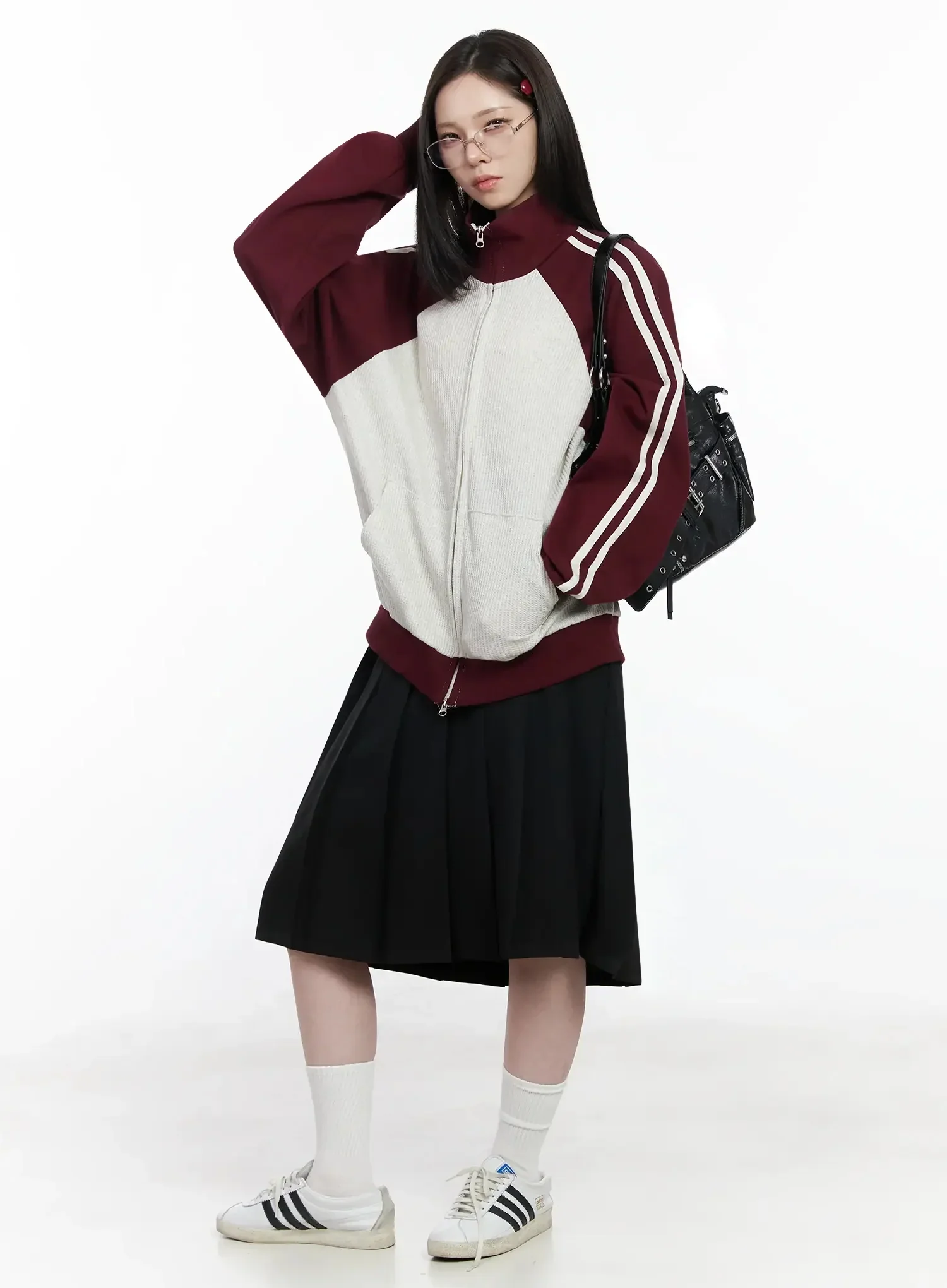 Striped Raglan Track Jacket IJ528 - Image 4