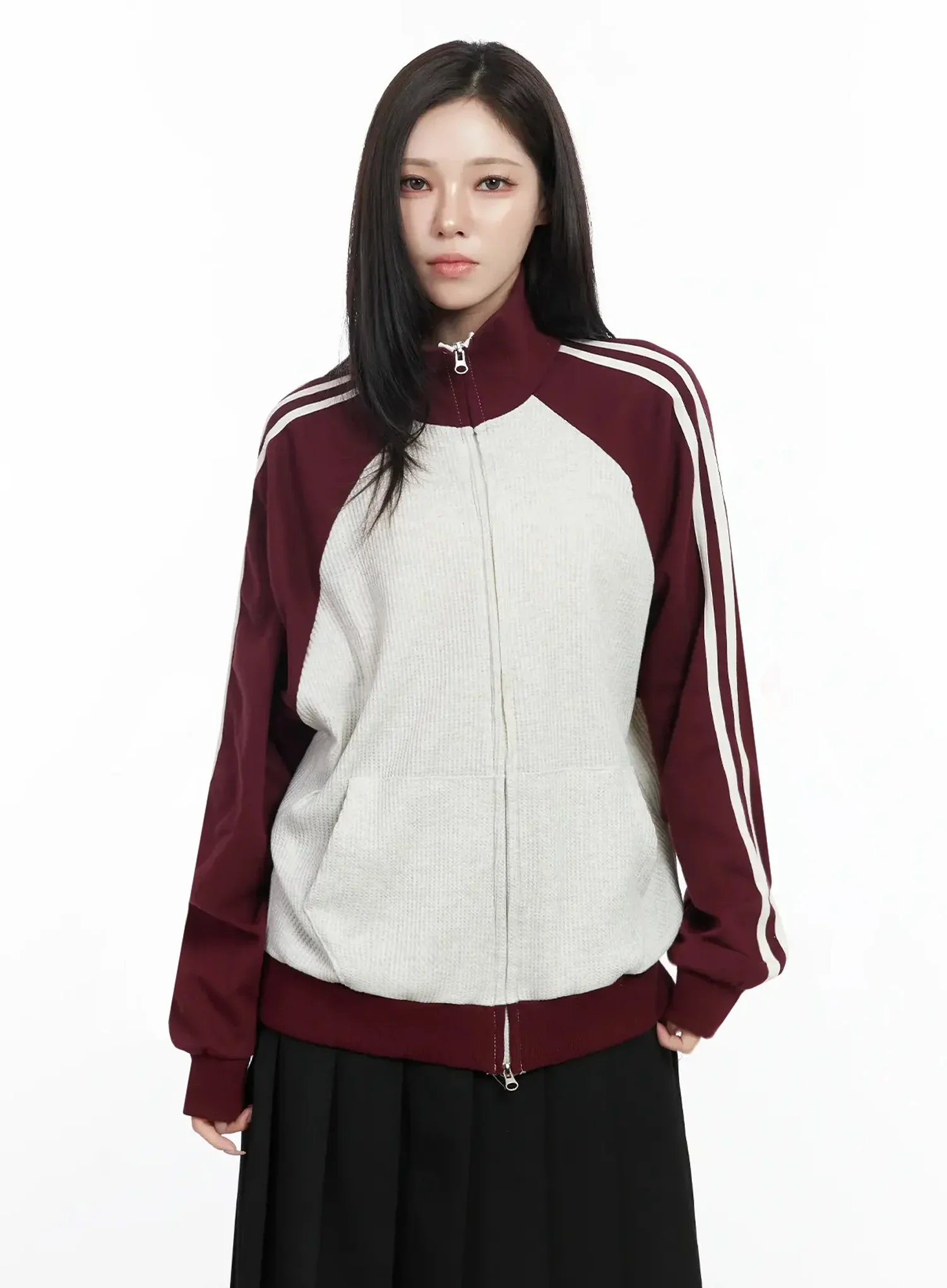 Striped Raglan Track Jacket IJ528 - Image 7