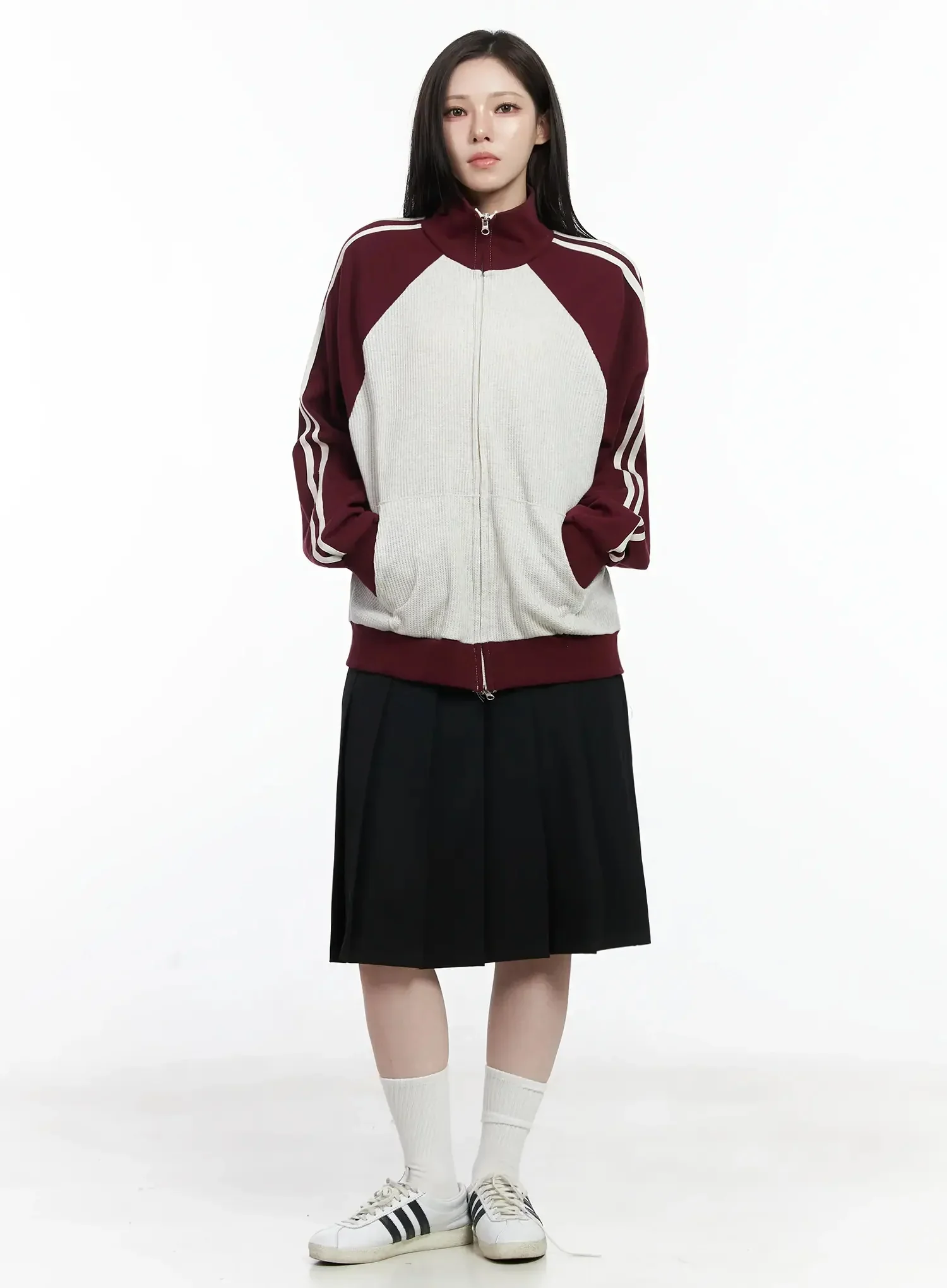 Striped Raglan Track Jacket IJ528 - Image 9