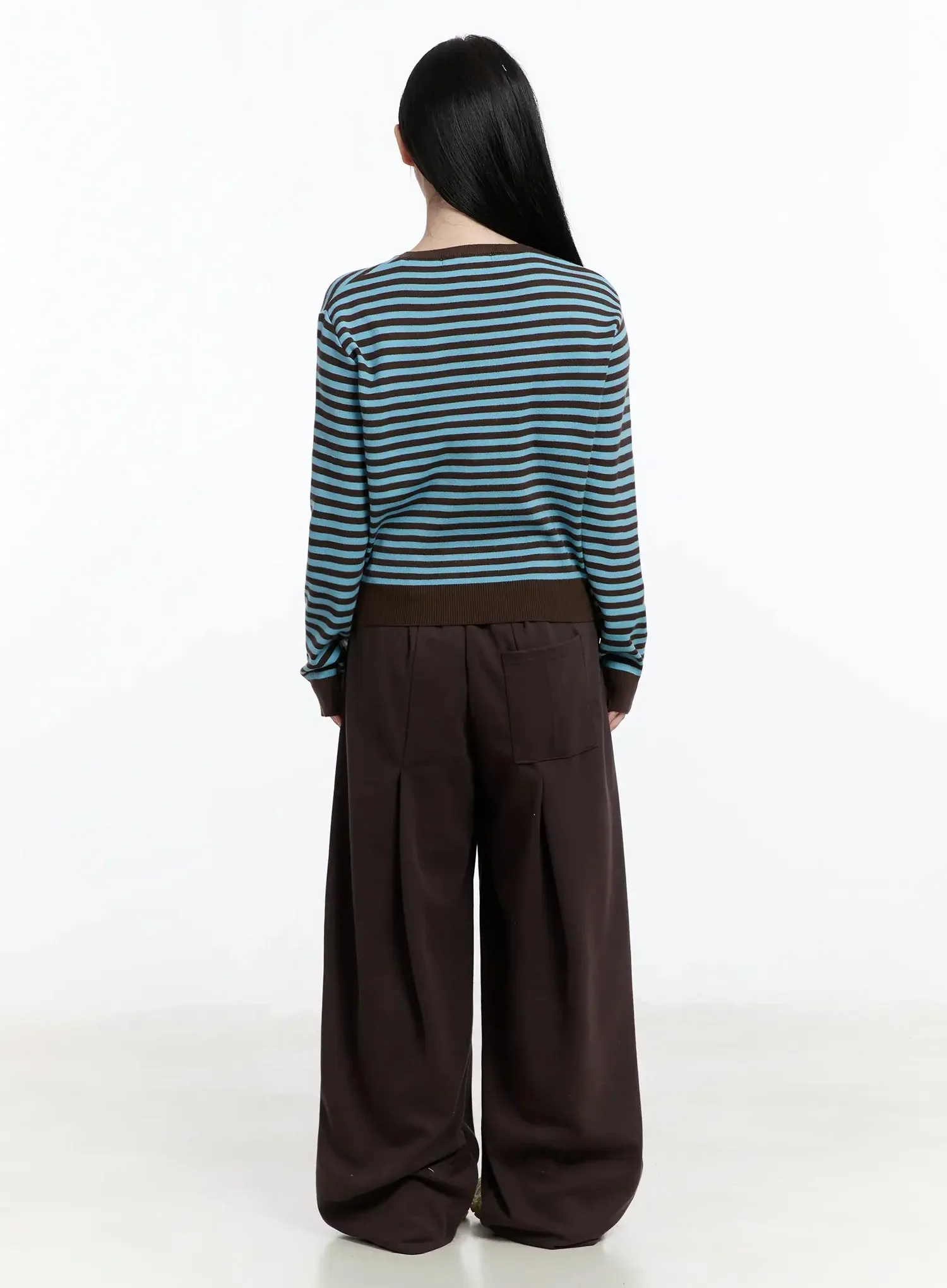Striped Round Neck Knit Top IM519 - Image 10