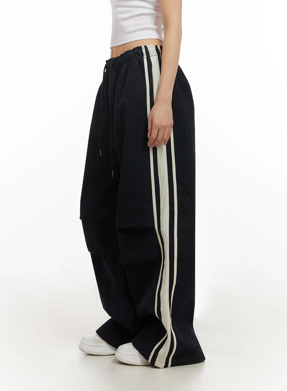 Striped Trackpants with Adjustable Waist IJ503 - Image 8