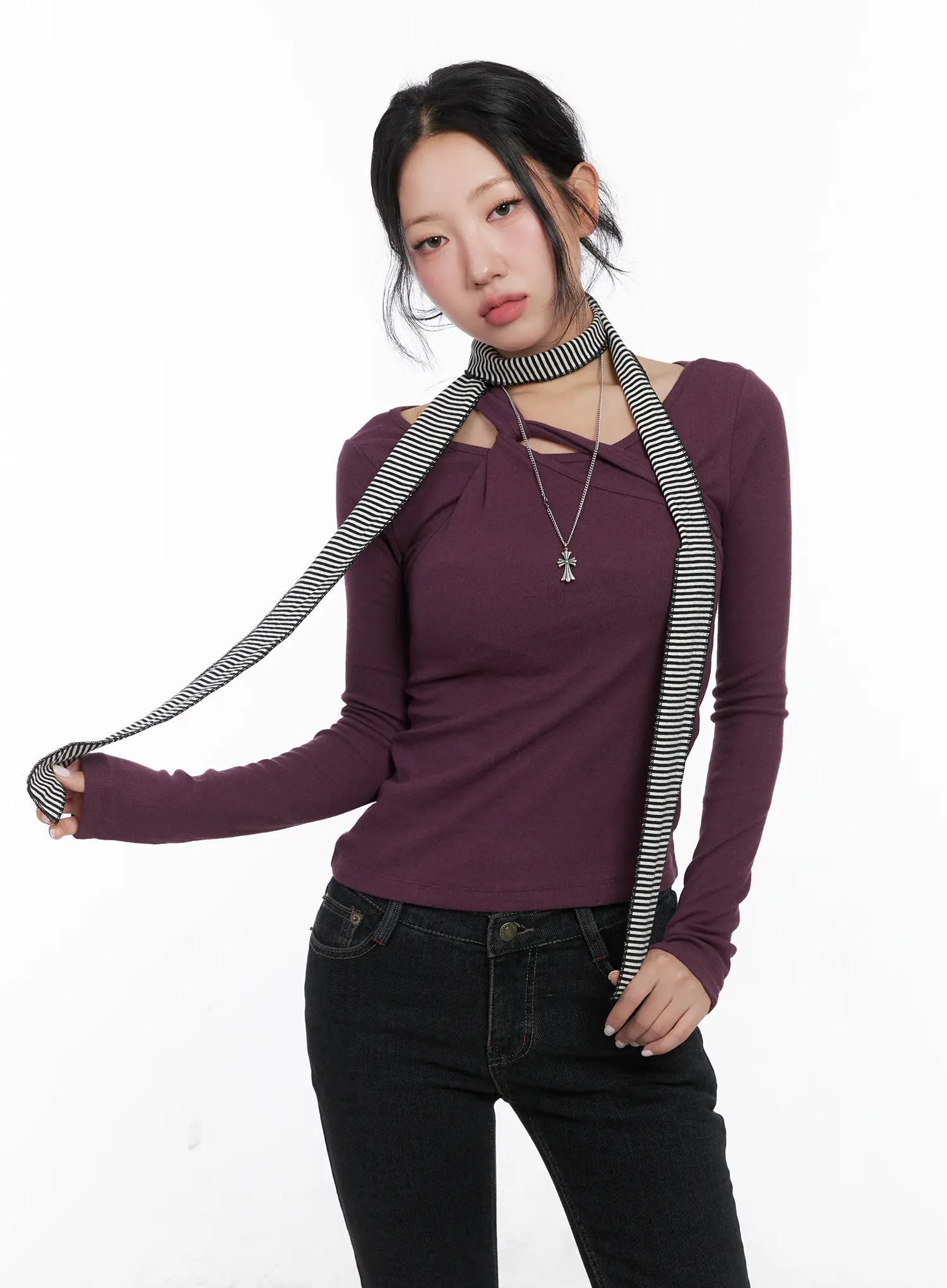 Striped Two-Way Scarf CN514 - Image 2