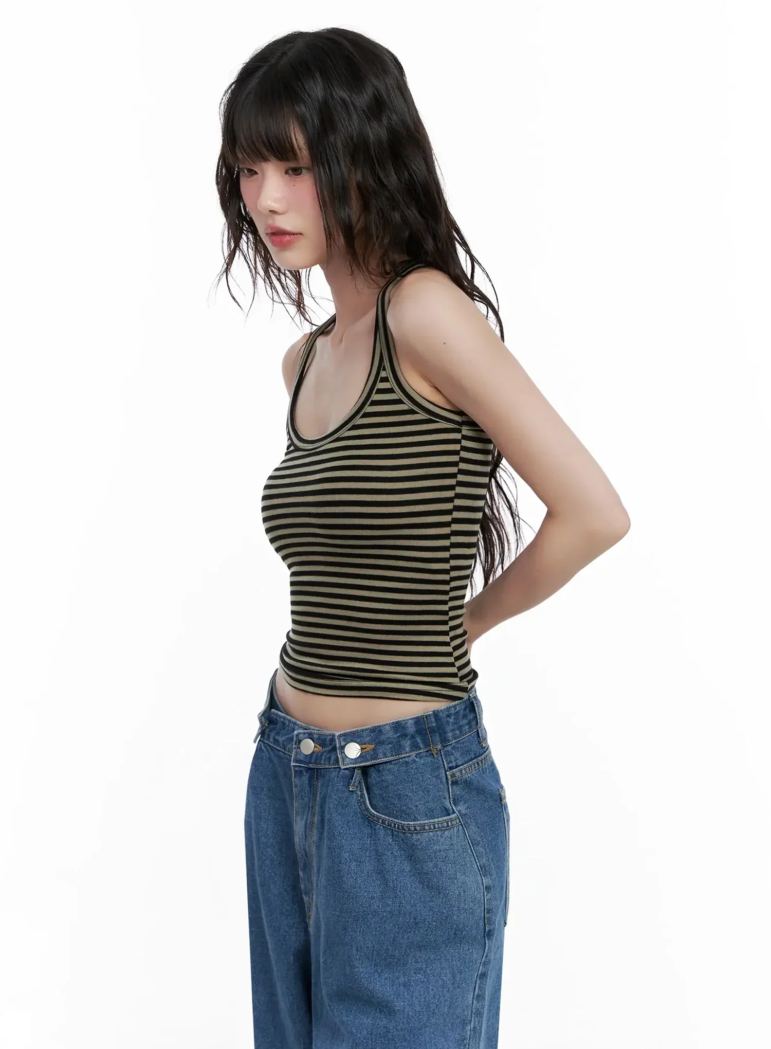 Striped U-Neck Tank Top IL528 - Image 10
