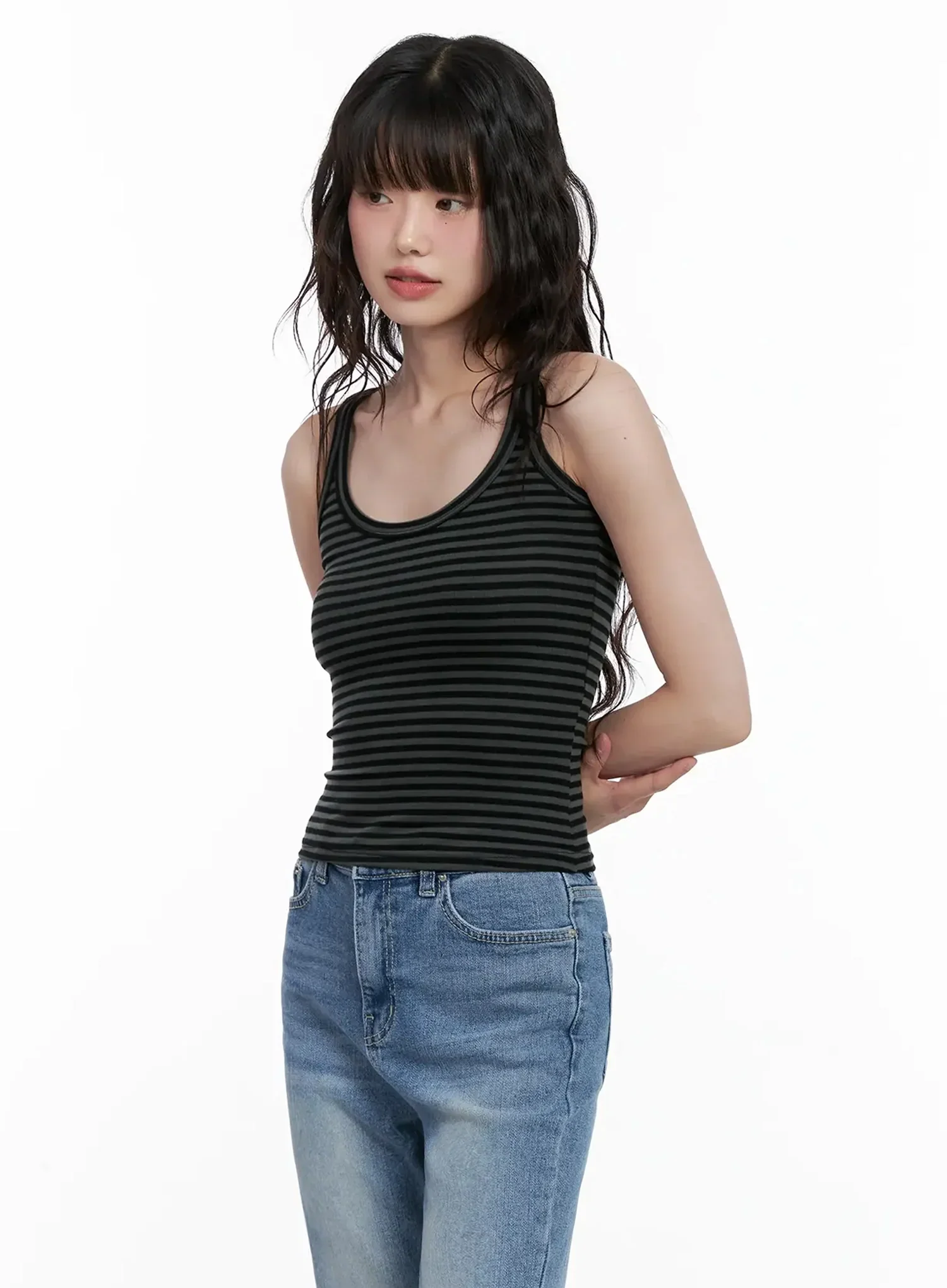 Striped U-Neck Tank Top IL528 - Image 7