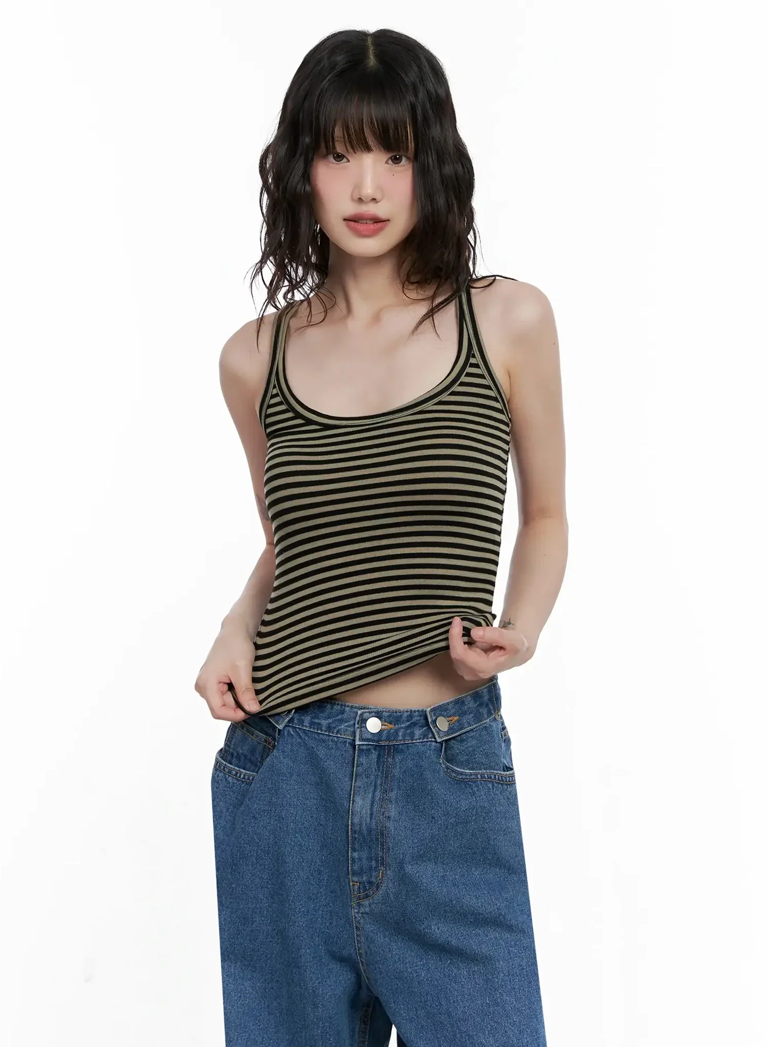 Striped U-Neck Tank Top IL528 - Image 9
