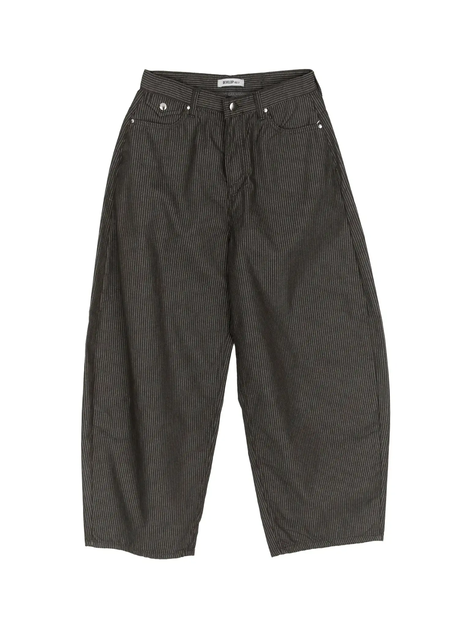 Striped Wide Leg Cotton Trousers CM511 - Image 11