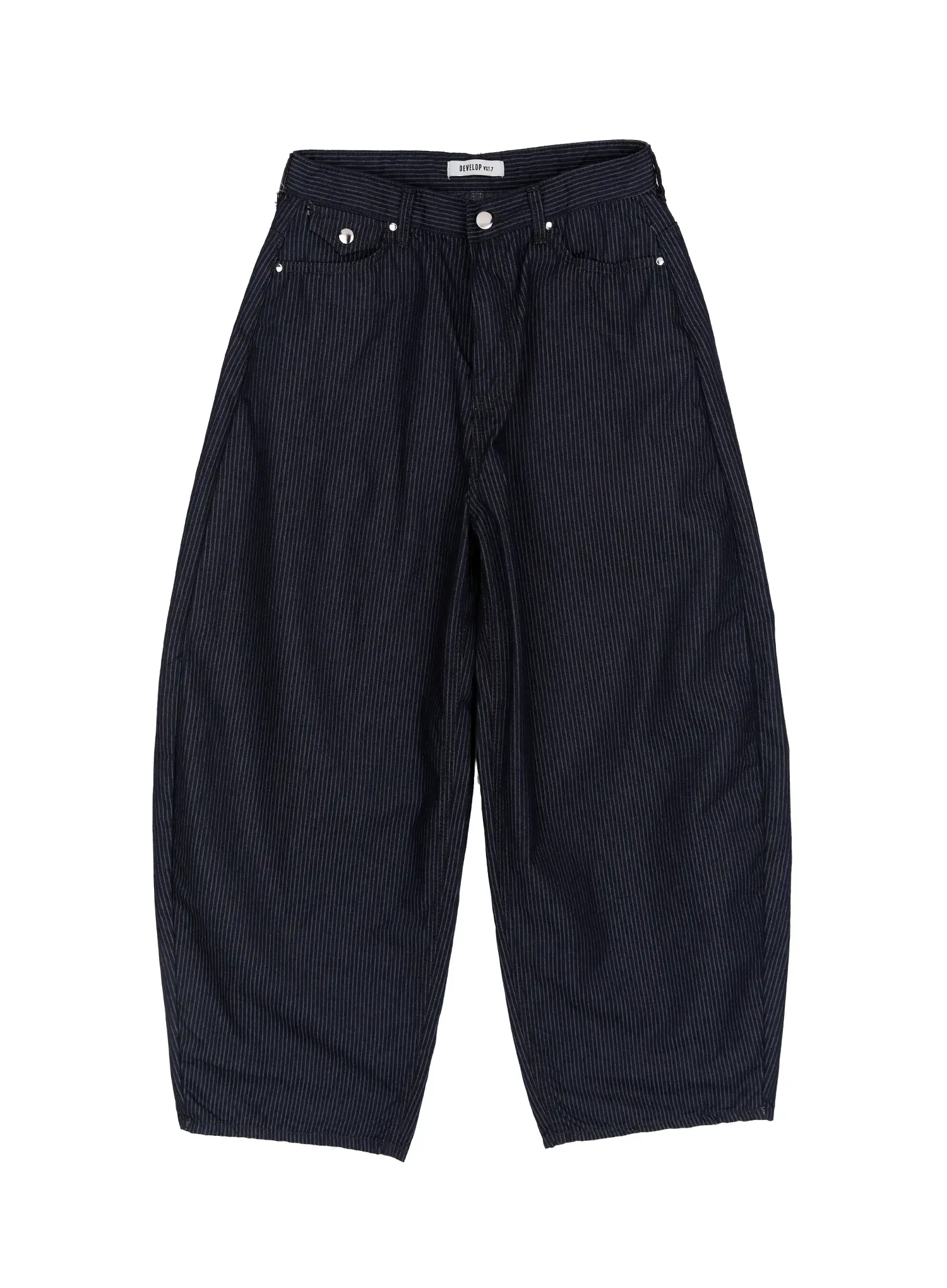 Striped Wide Leg Cotton Trousers CM511 - Image 13