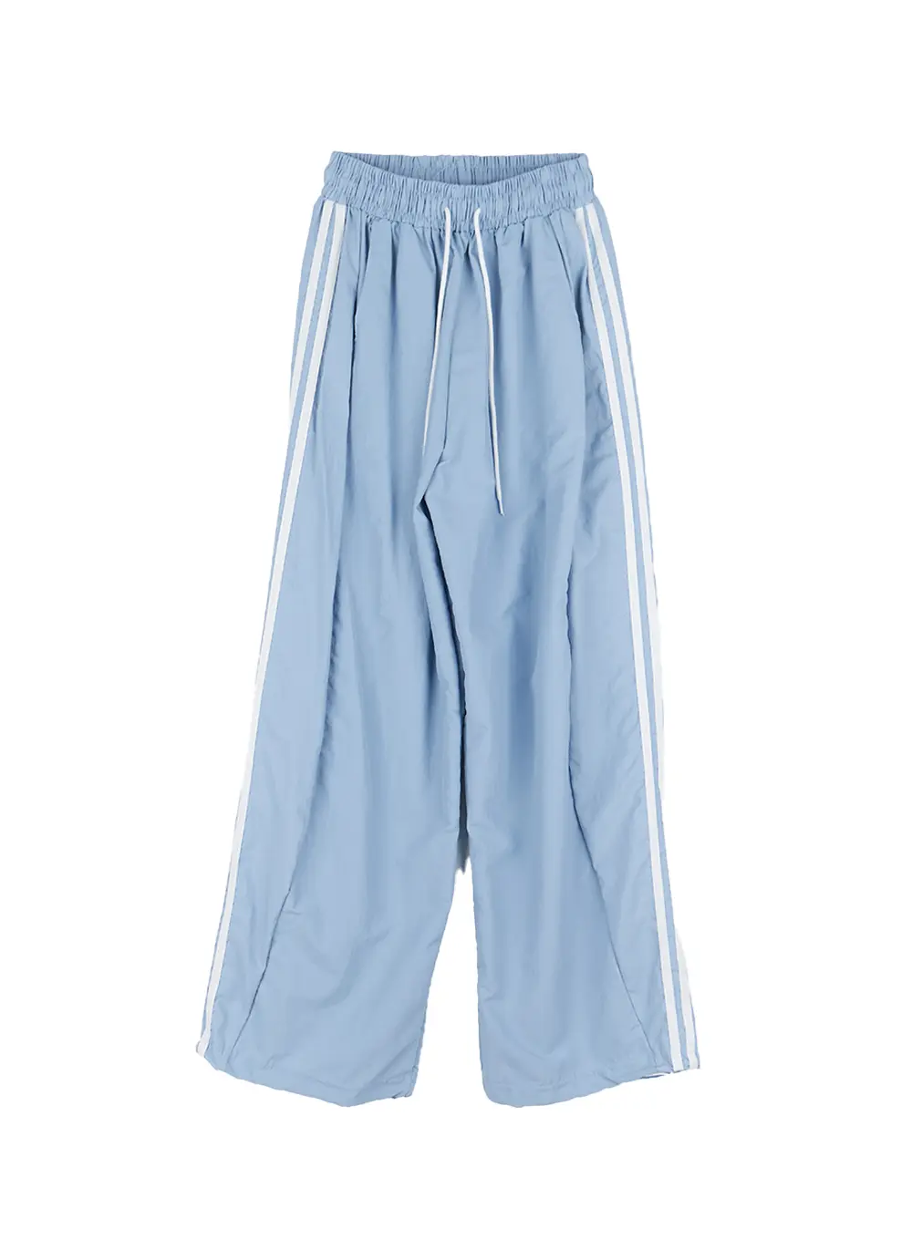Striped Wide-Leg Nylon Track Pants CL509 - Image 12