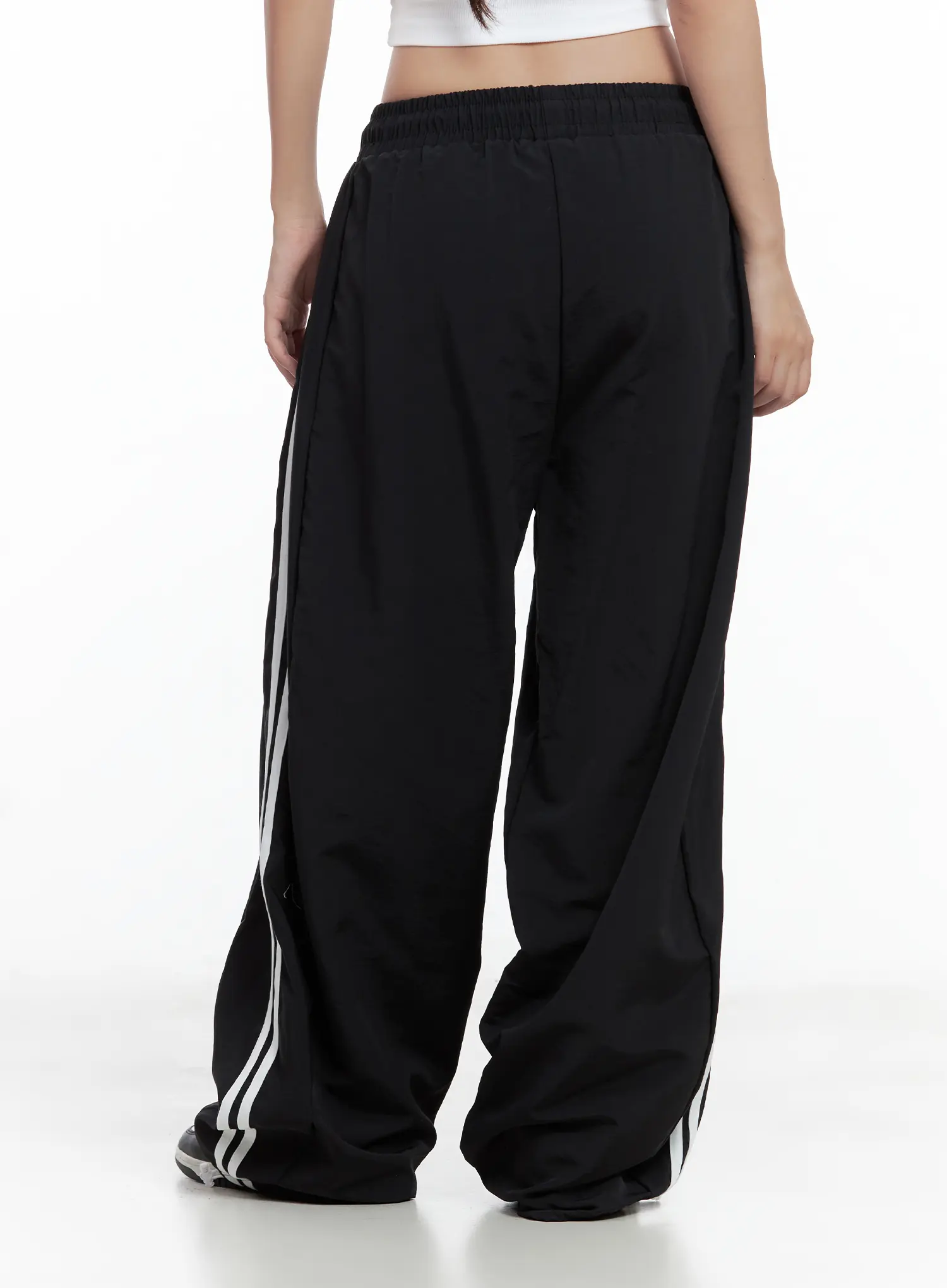 Striped Wide-Leg Nylon Track Pants CL509 - Image 7