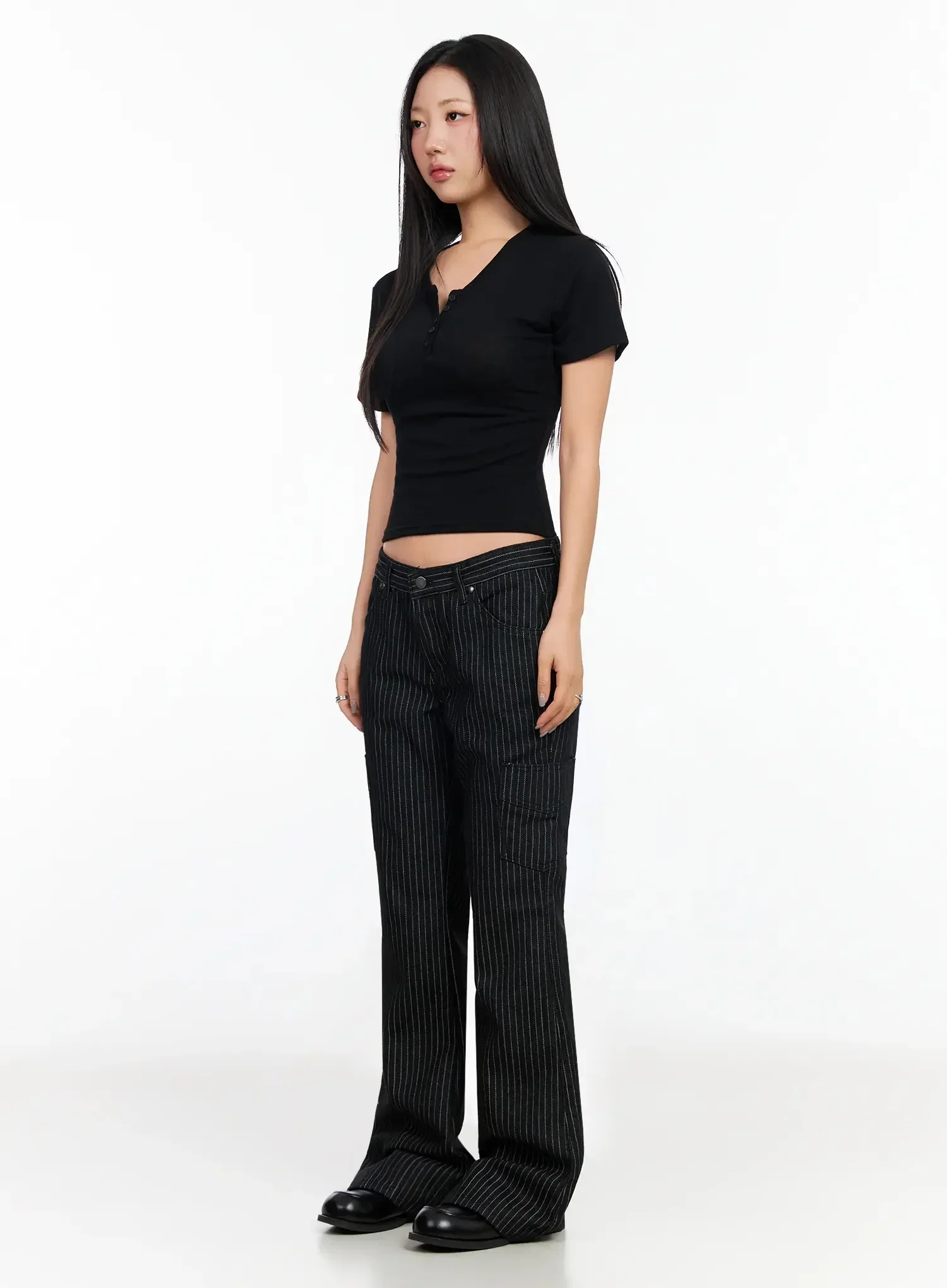 Stripped Bootcut Pants CA513 - Image 7