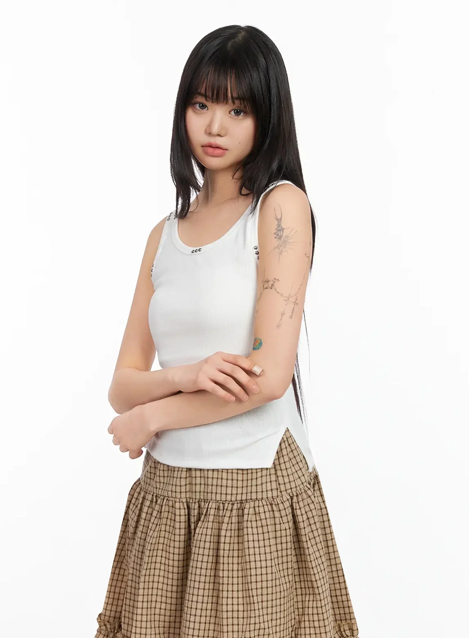 Stud Detail Ribbed Tank IA523 - Image 13