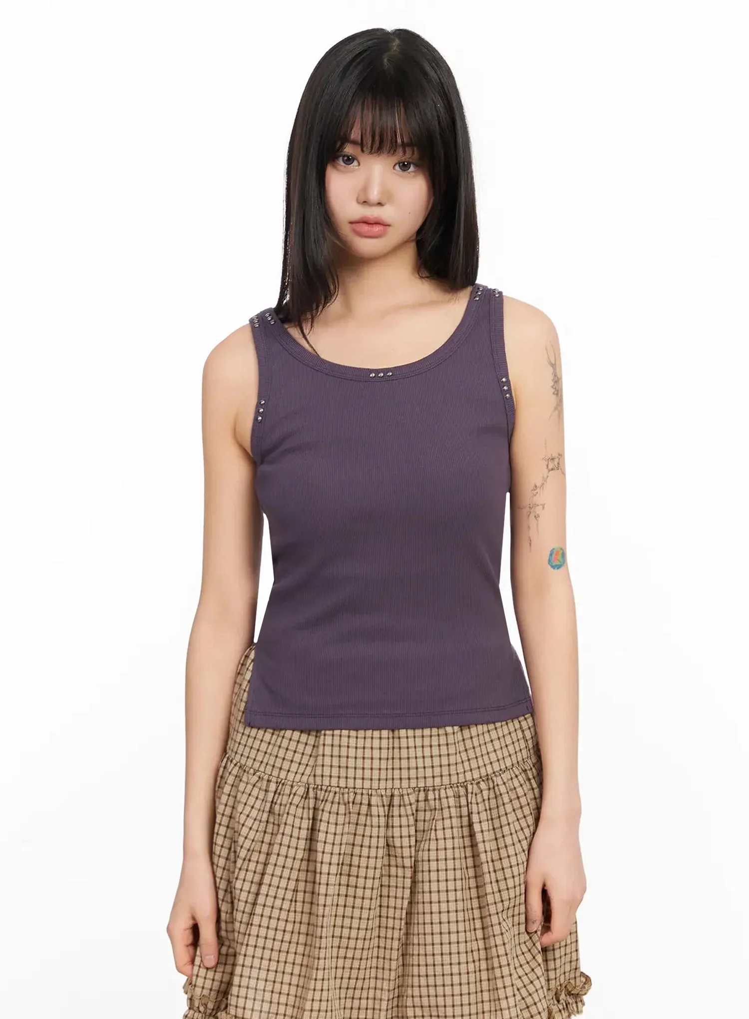 Stud Detail Ribbed Tank IA523 - Image 14